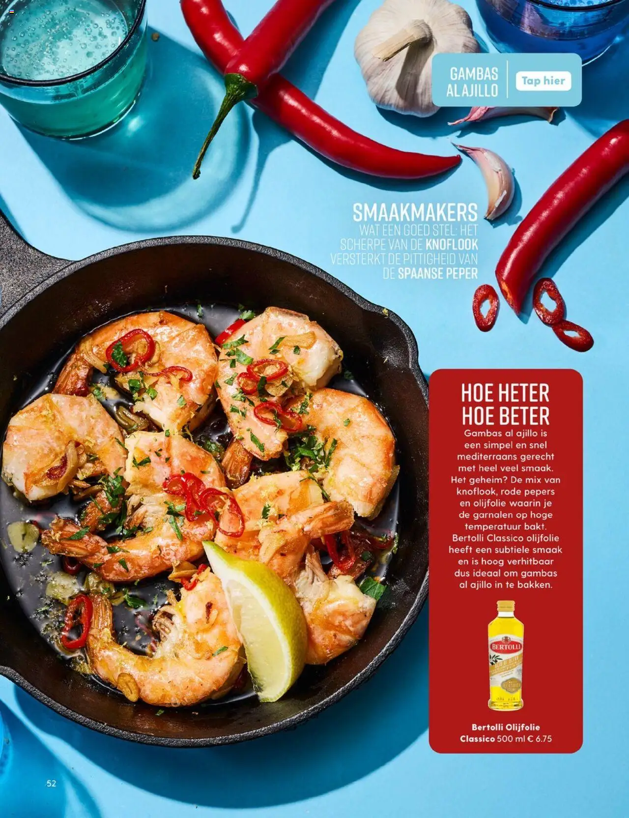 {H1} | Pagina: 52 | Producten: Pepers, Olijfolie, Knoflook, Peper