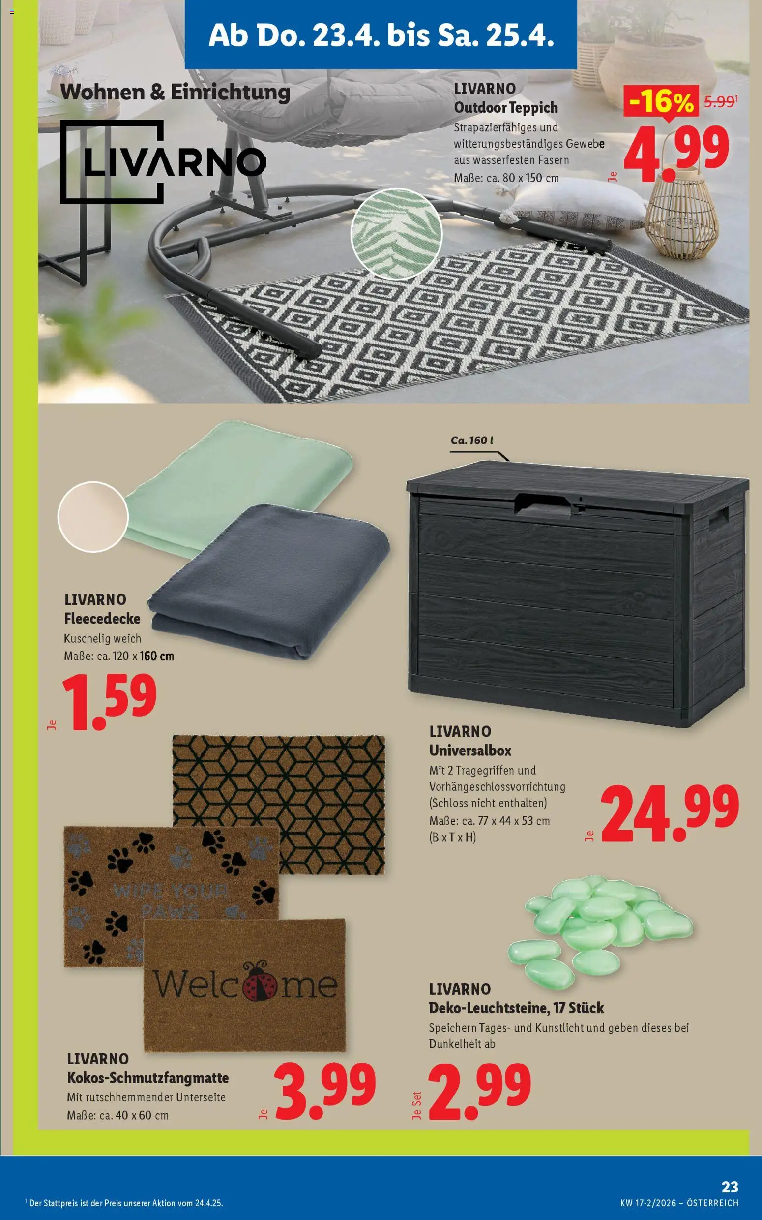 Lidl - Flugblatt gültig ab 23.04.2026 | Seite: 25 | Produkte: Teppich