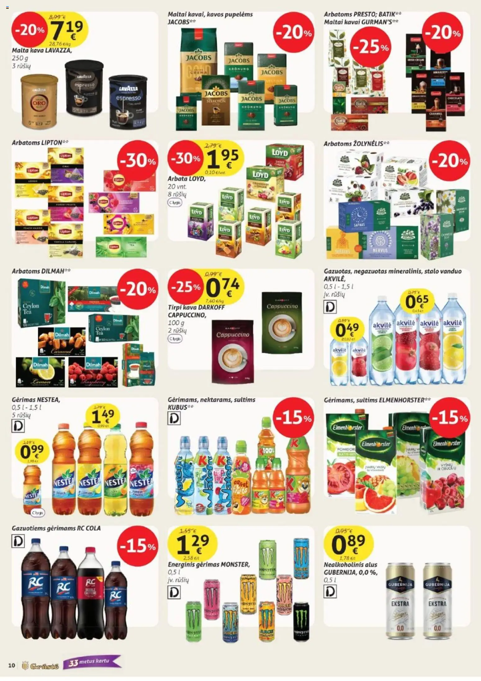 GRUSTE akcijos nuo 21.11.2025 | Puslapis: 10 | Prekių: Energinis gėrimas, Kava, Alus, Arbata
