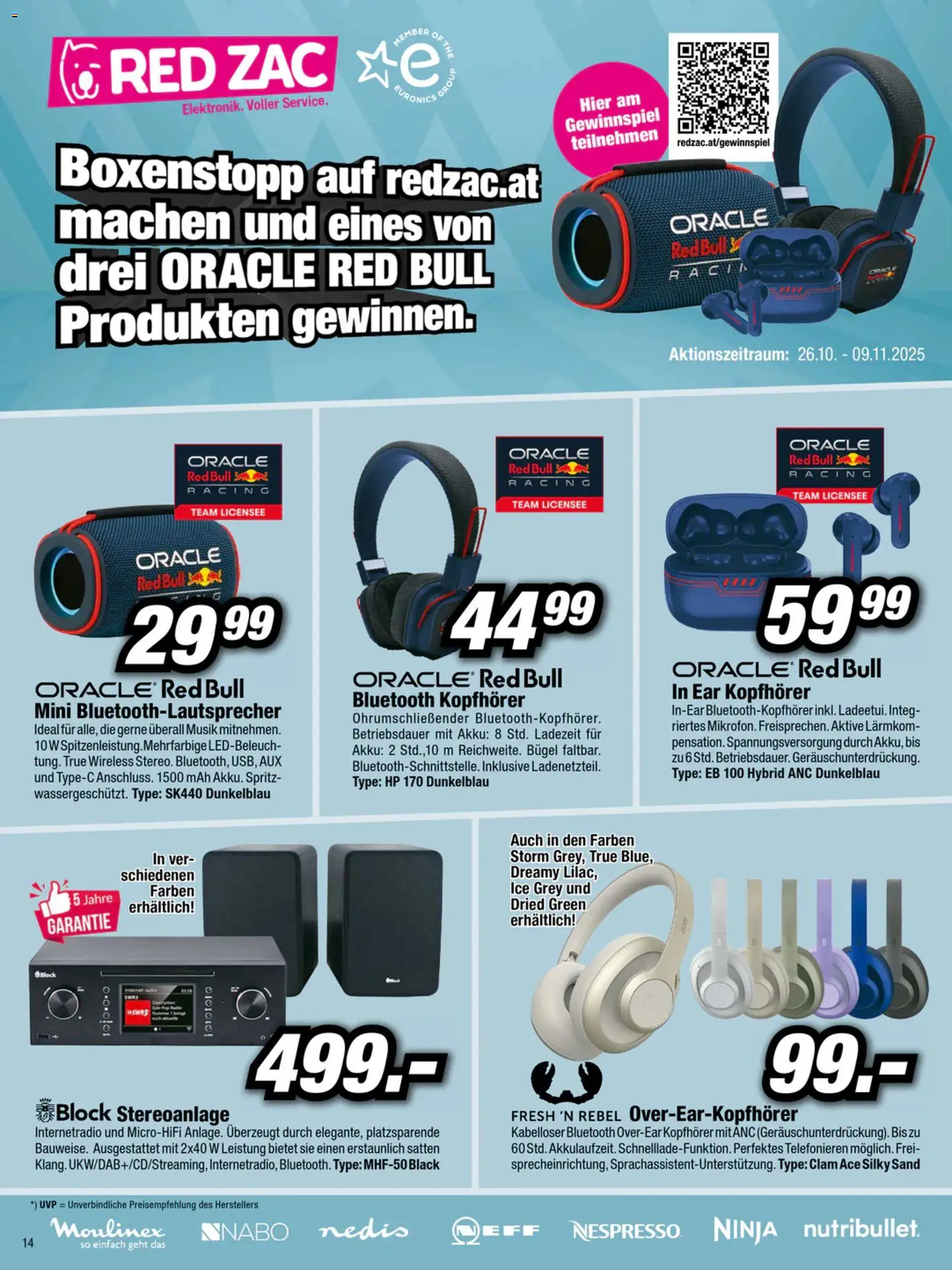 RED ZAC Vorarlberg gültig ab 27.10.2025 | Seite: 14 | Produkte: Radio, Kopfhörer