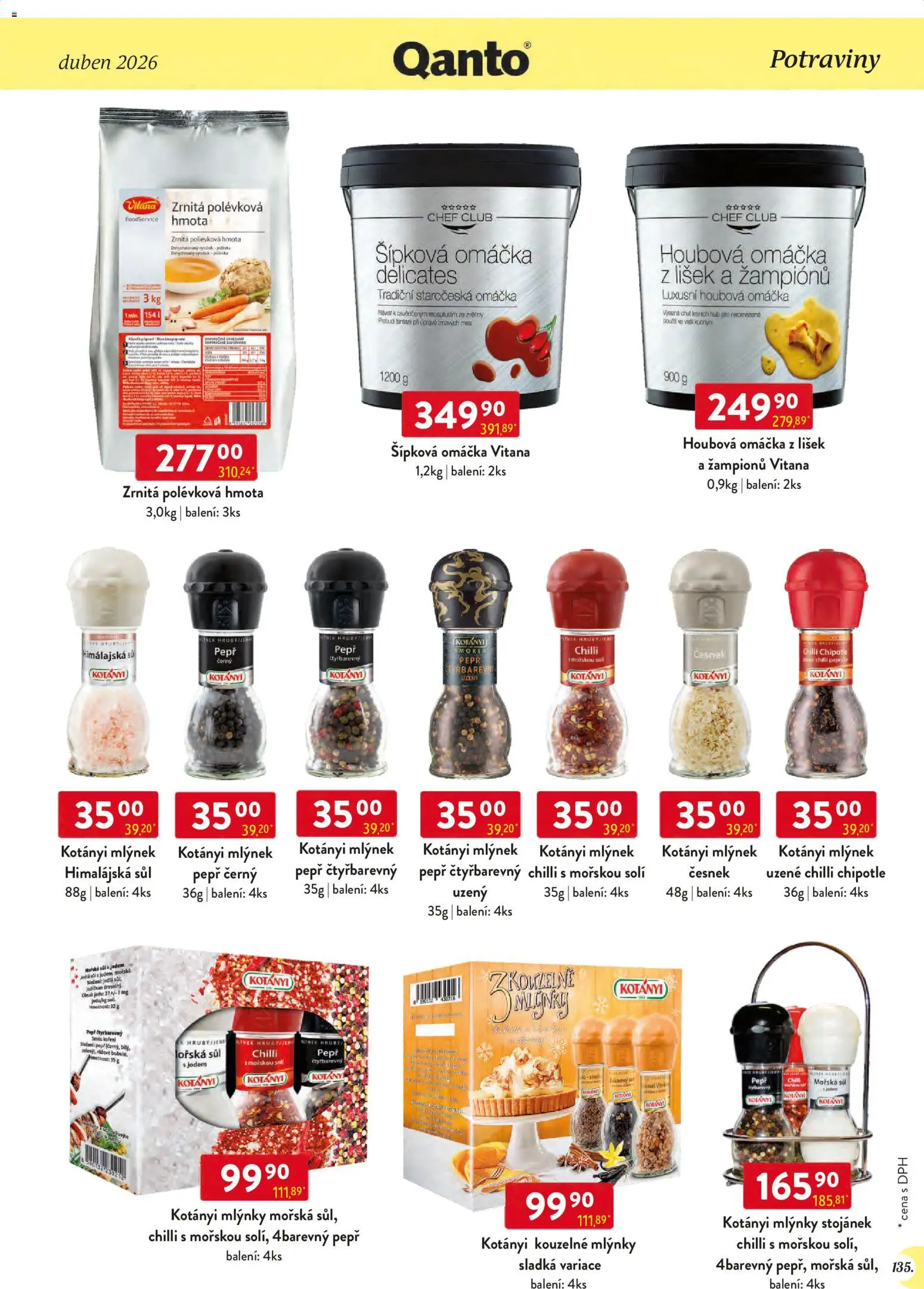 Astur & Qanto leták - Velkoobchod 04/2026 od 01.04.2026 | Strana: 135 | Produkty: Mlýnek, Česnek, Potraviny
