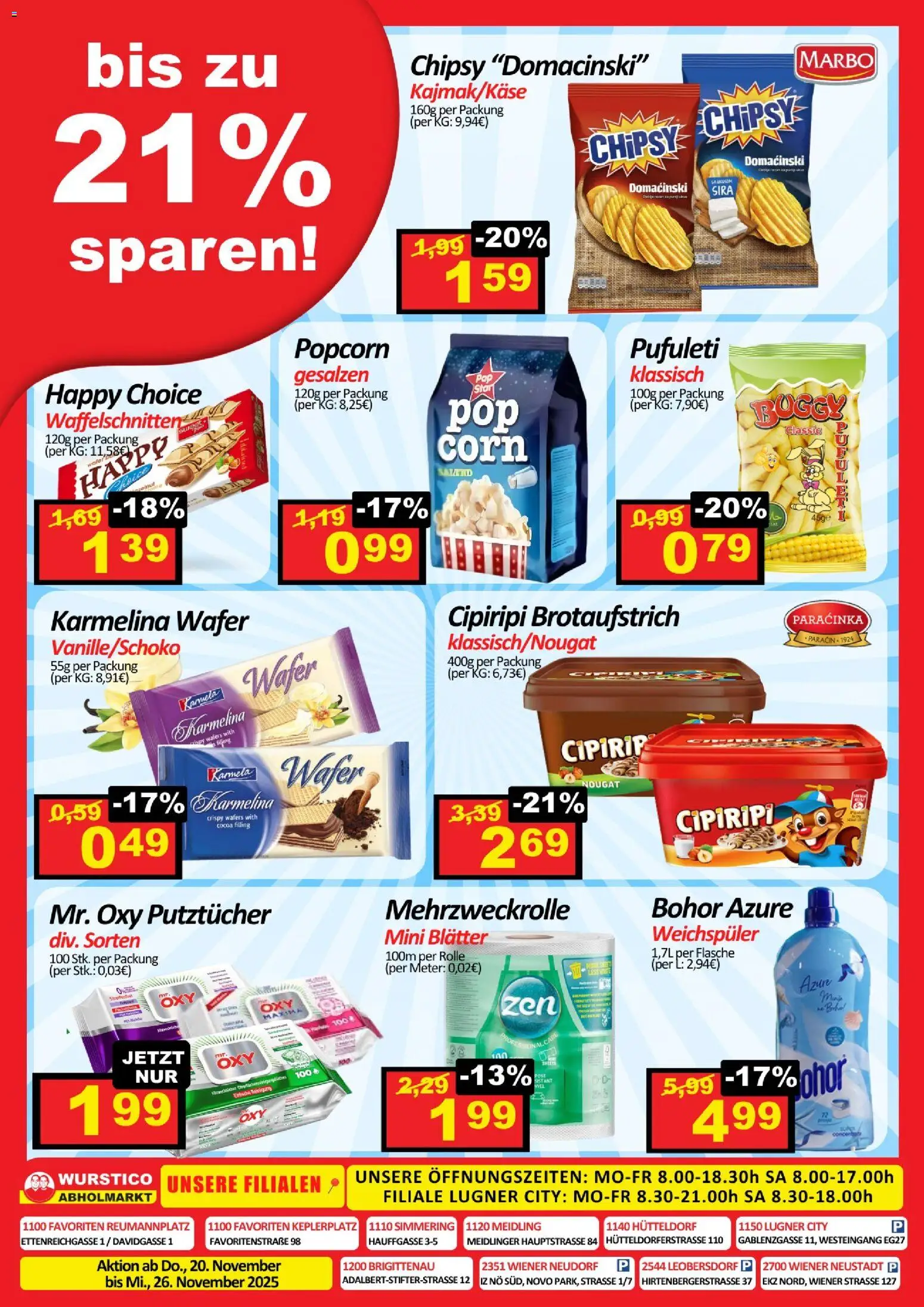 Wurstico Abholmarkt Flugblatt gültig ab 20.11.2025 | Seite: 4 | Produkte: Weichspüler