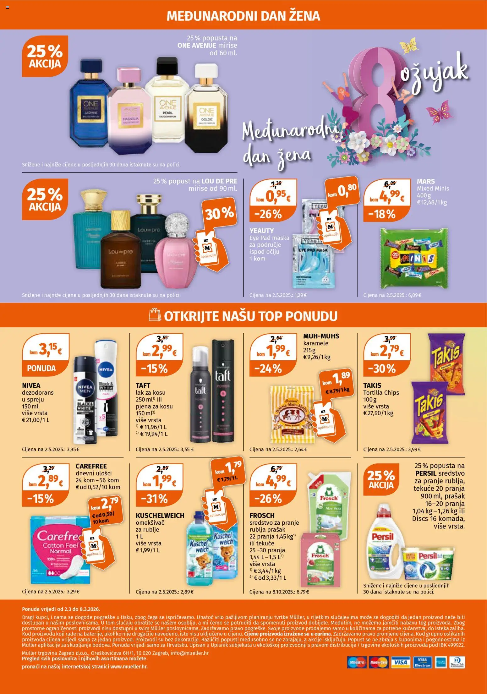 Müller katalog | vrijedi od 02.03.2026 | Stranica: 25 | Proizvodi: Lak za kosu, Dezodorans, Omekšivač, Persil