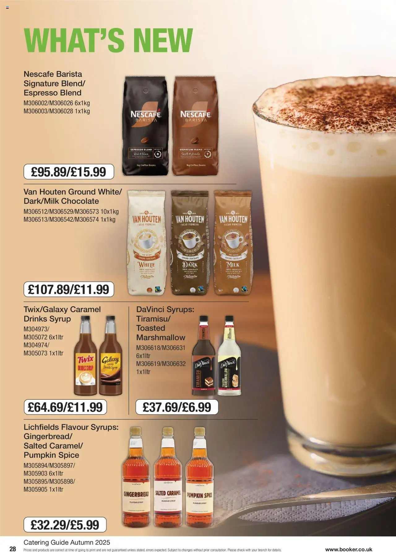 {H1} | Page: 28 | Products: Milk, Coffee, Chocolate