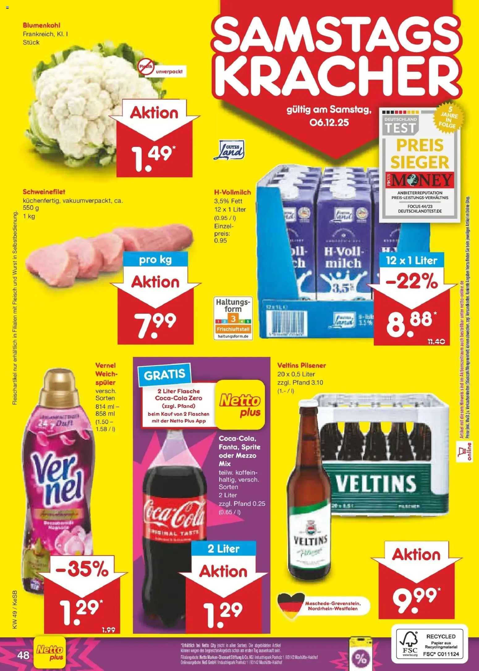 Netto Marken-Discount prospekt Bonn	 – gültig ab 01.12.2025 | Seite: 51 | Produkte: Sprite, Milch, Fleisch, Vernel