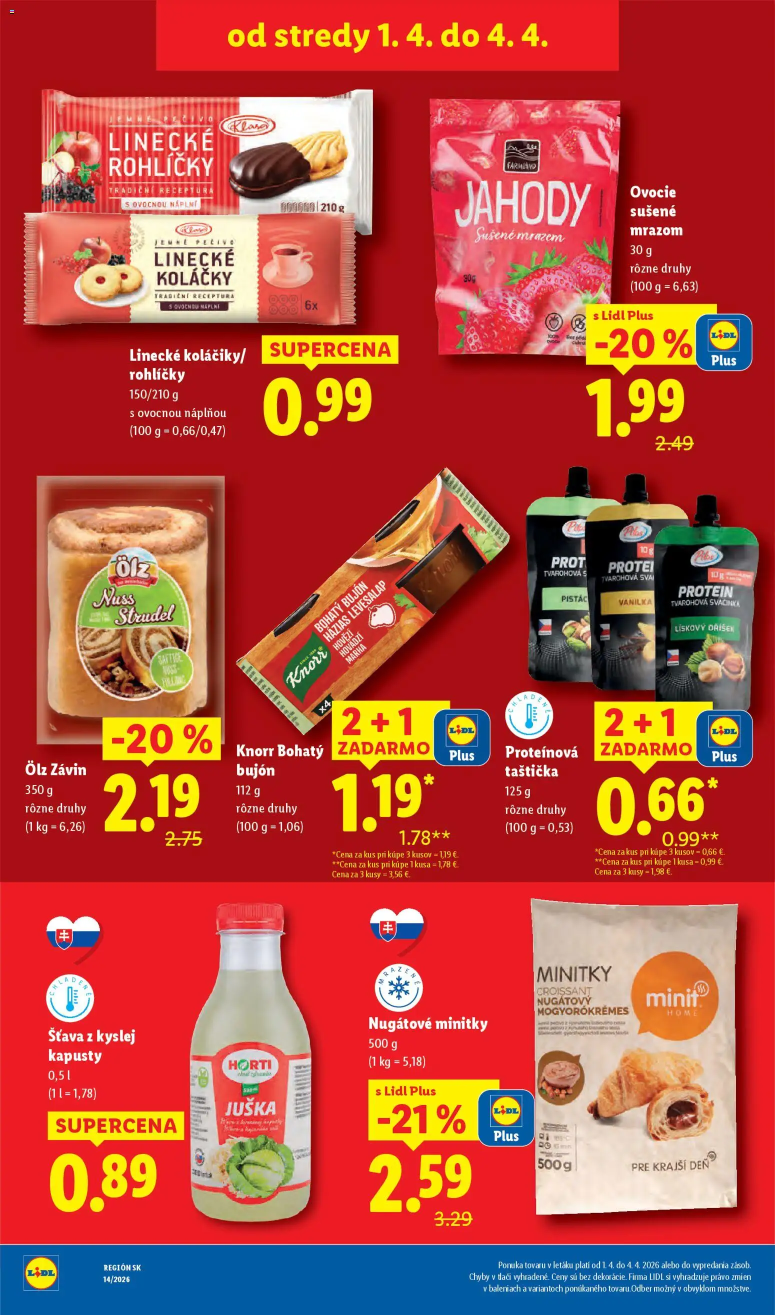 Nové Lidl akcie – leták je platný od 30.03.2026 | Strana: 84 | Produkty: Bujón, Croissant, Závin, Jahody