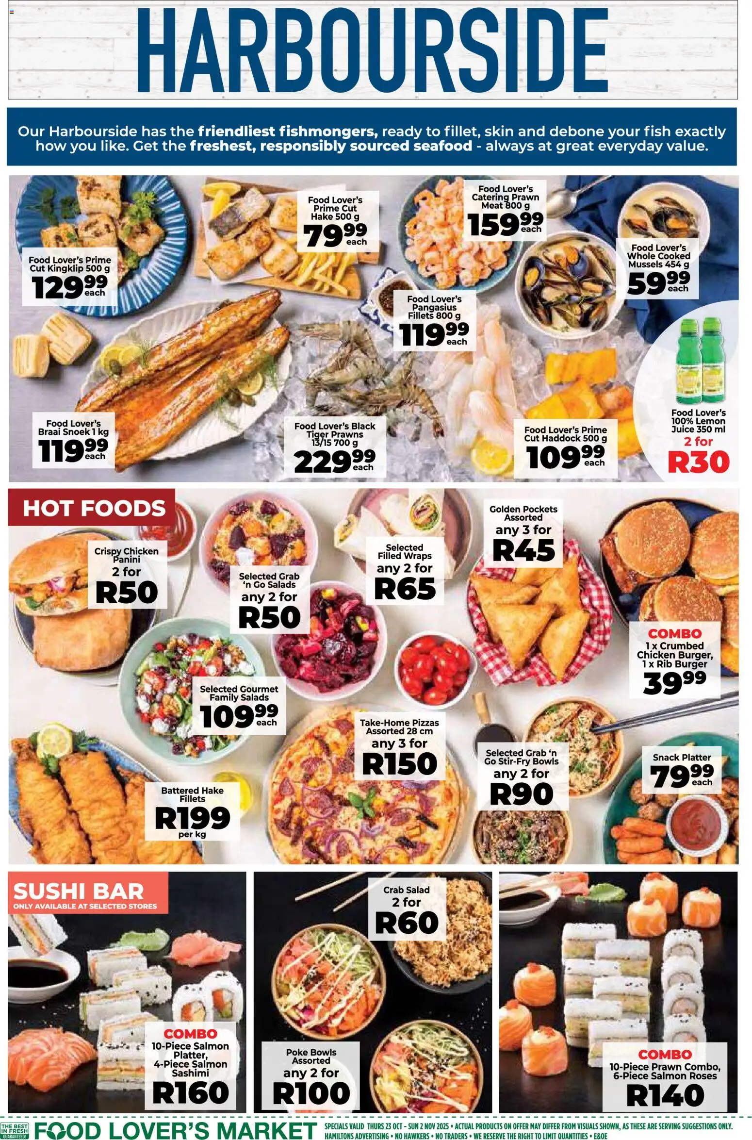 New Food Lover's Market catalogue – valid from 23.10.2025 | Page: 4 | Products: Platter, Chicken, Salad, Seafood