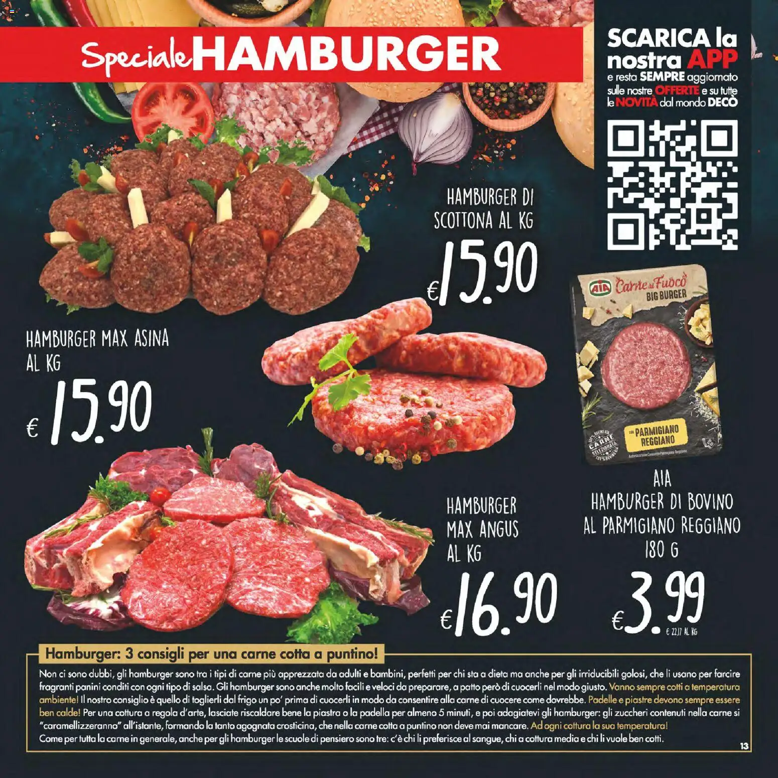 Volantino Decò del 24.02.2026 | Pagina: 13 | Prodotti: Bovino, Padella, Parmigiano reggiano, Hamburger