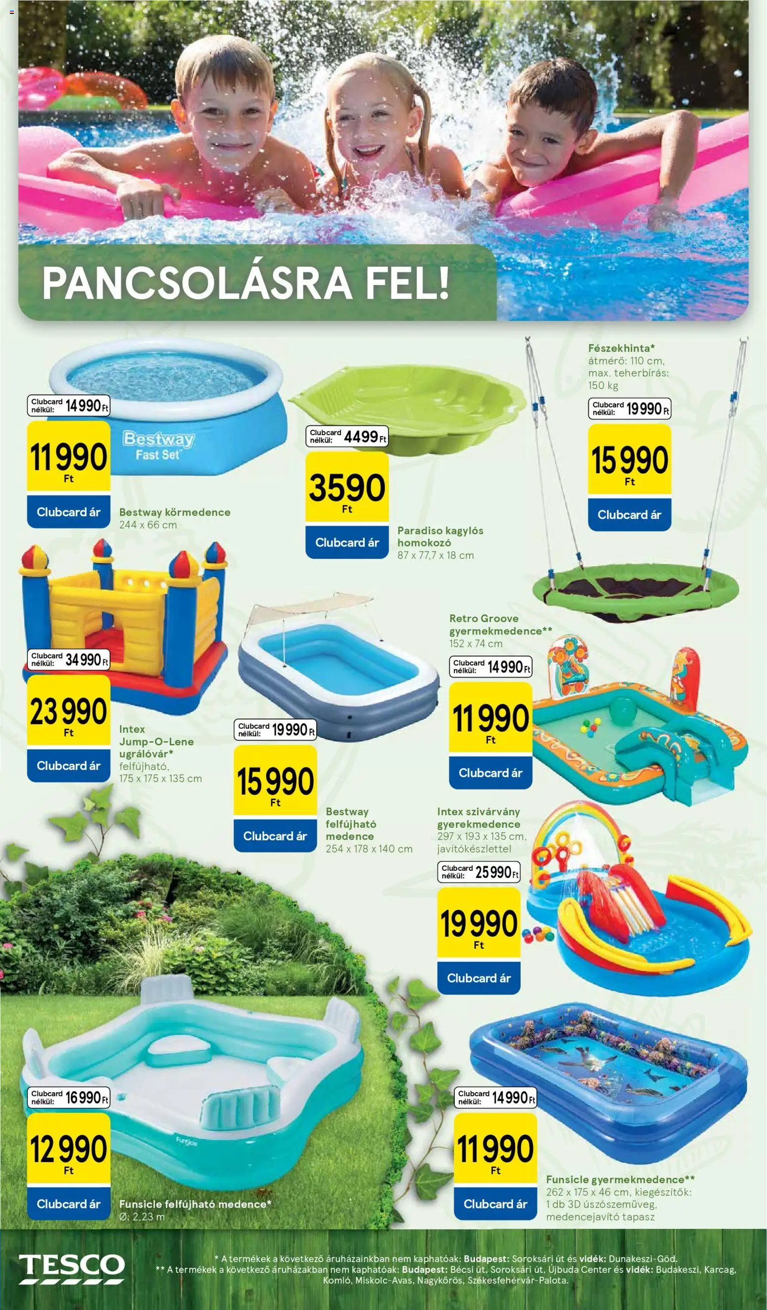 Tesco akciós ujság - amely érvényes a következő dátumtól: 28.04.2026 | Oldal: 16 | Termékek: Homokozo, Medence