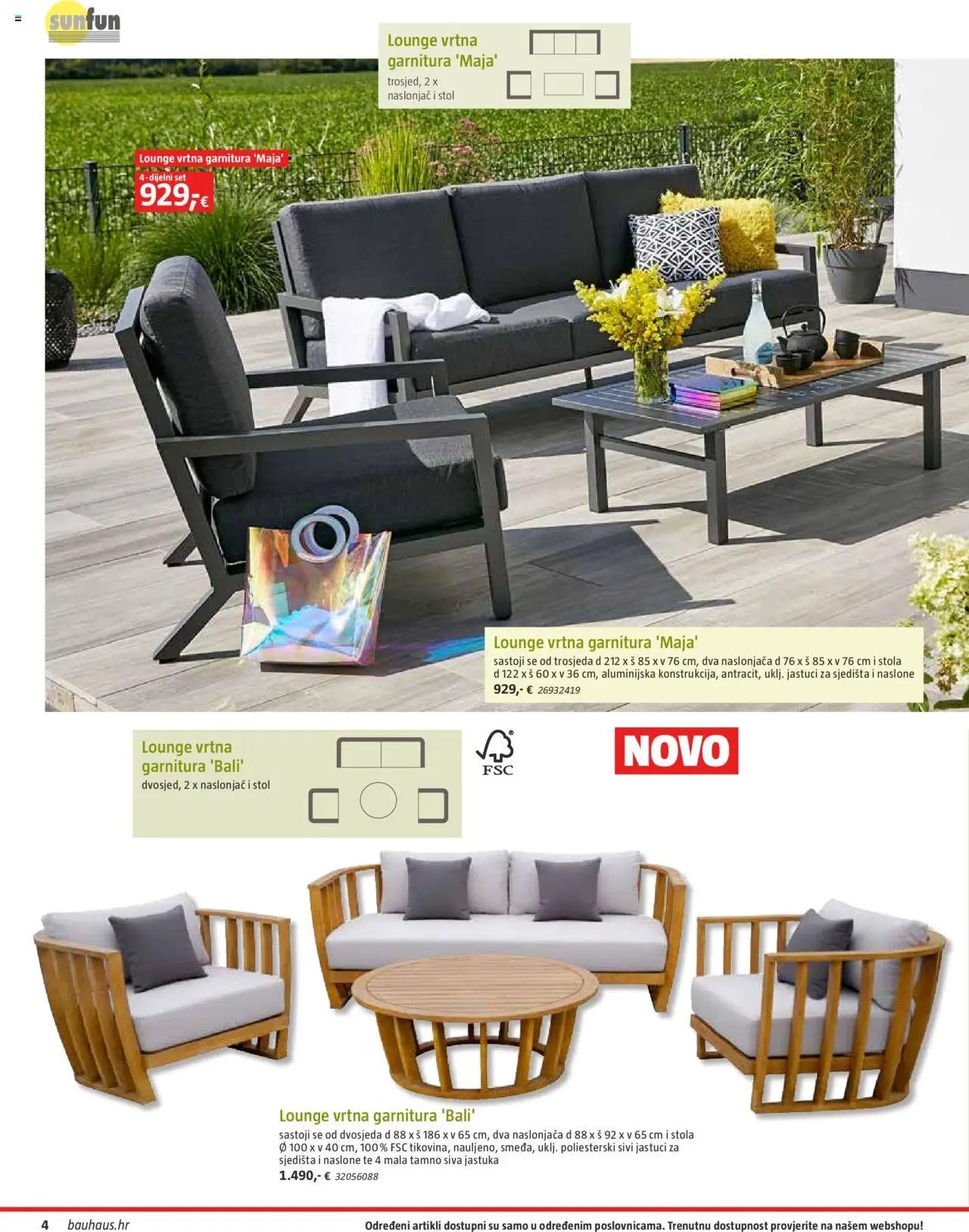 Bauhaus katalog | vrijedi od 06.10.2025 | Stranica: 4 | Proizvodi: Stol, Vrtna garnitura