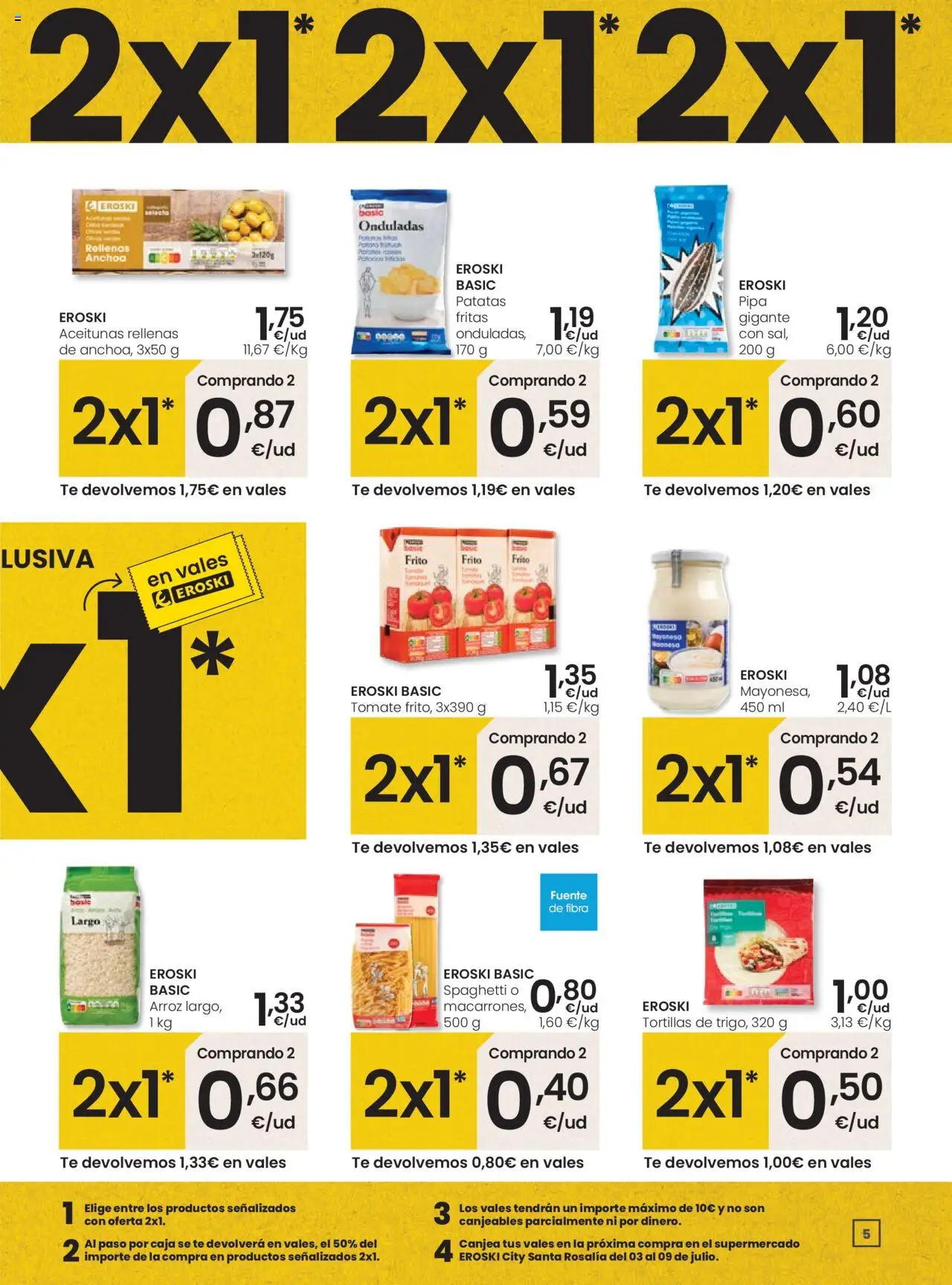 Eroski -  City Santa Rosalía │ válido desde el 26.06.2025 | Página: 5 | Productos: Arroz, Pasta, Té, Anchoa