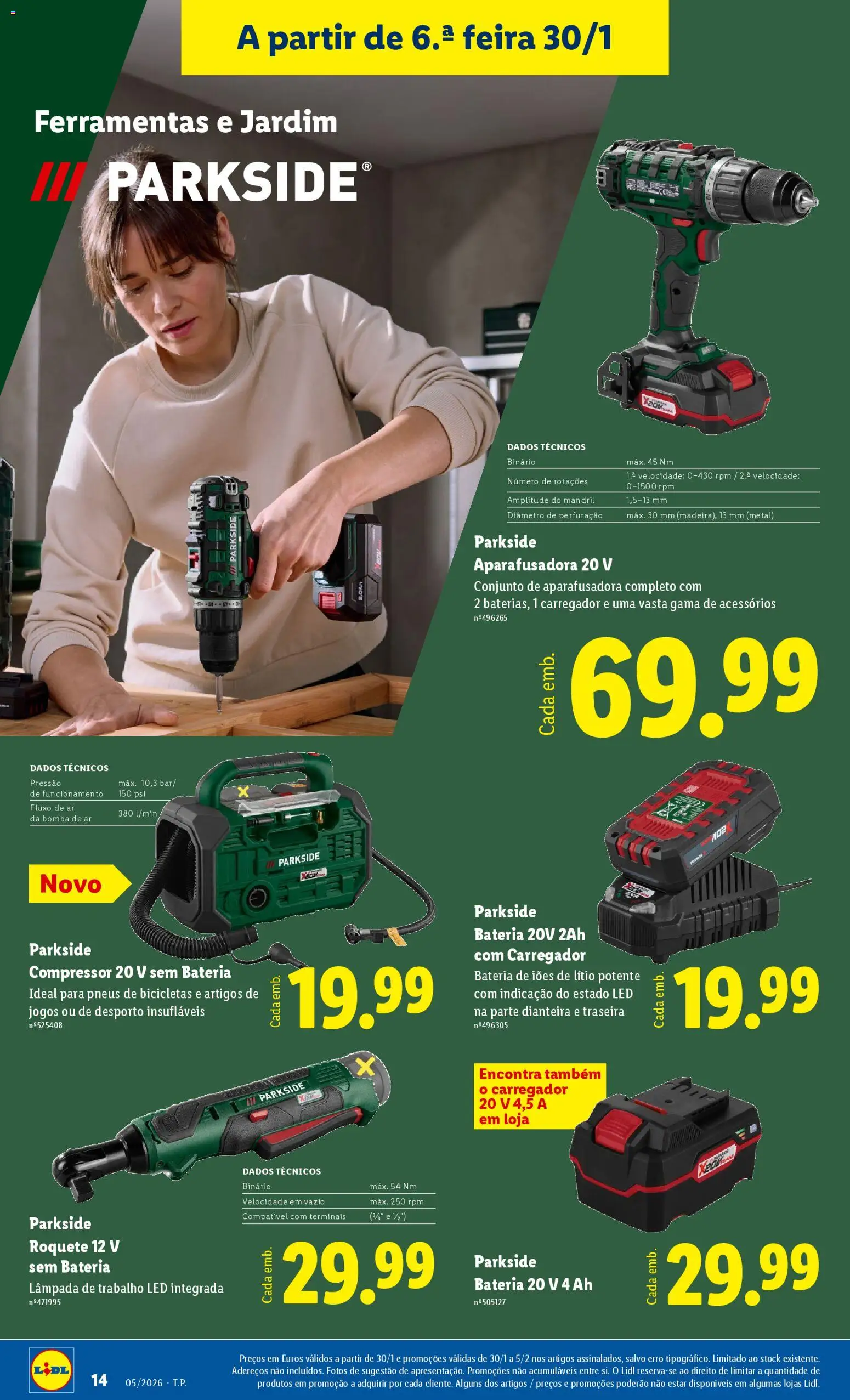 Lidl Novidades │ válido de 26.01.2026 | Página: 14 | Produtos: Jogos, Ferramentas, Bateria, Compressor