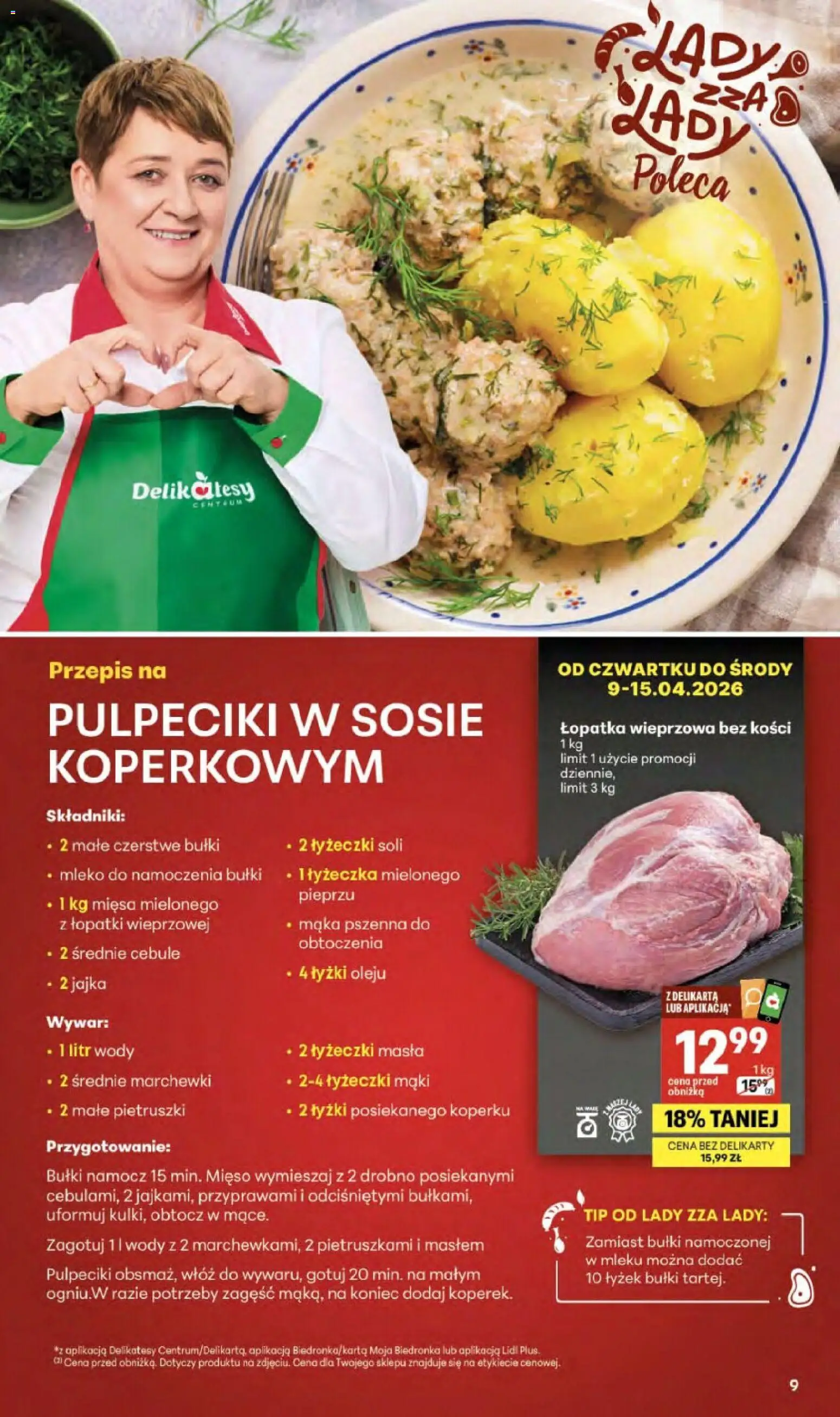 Delikatesy Centrum gazetka od 09.04.2026 | Strona: 9 | Produkty: Mięso, Delikatesy, Jajka, Cebule