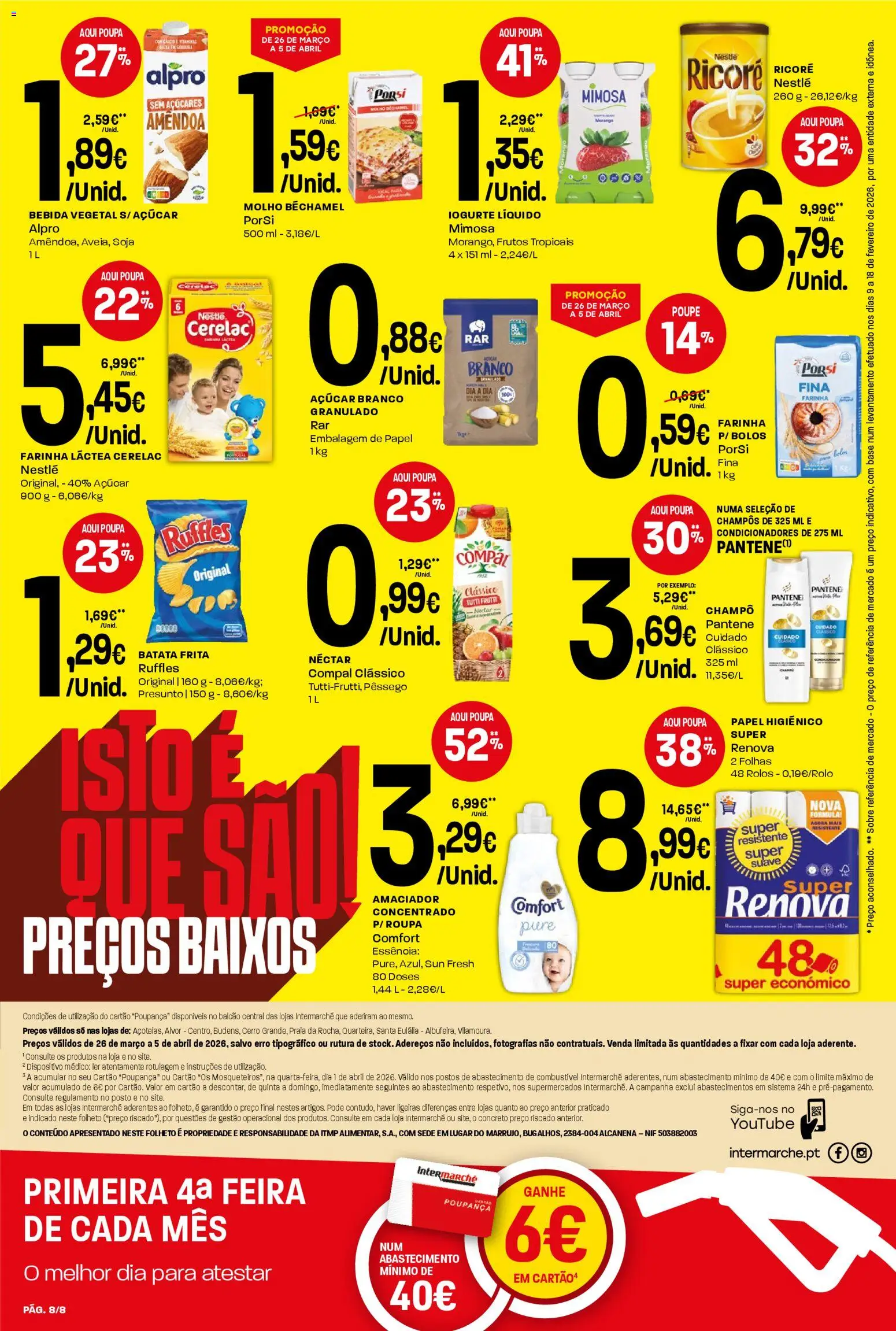 Intermarché Folheto Mini │ válido de 26.03.2026 | Página: 8 | Produtos: Base, Nestlé, Presunto, Bebida
