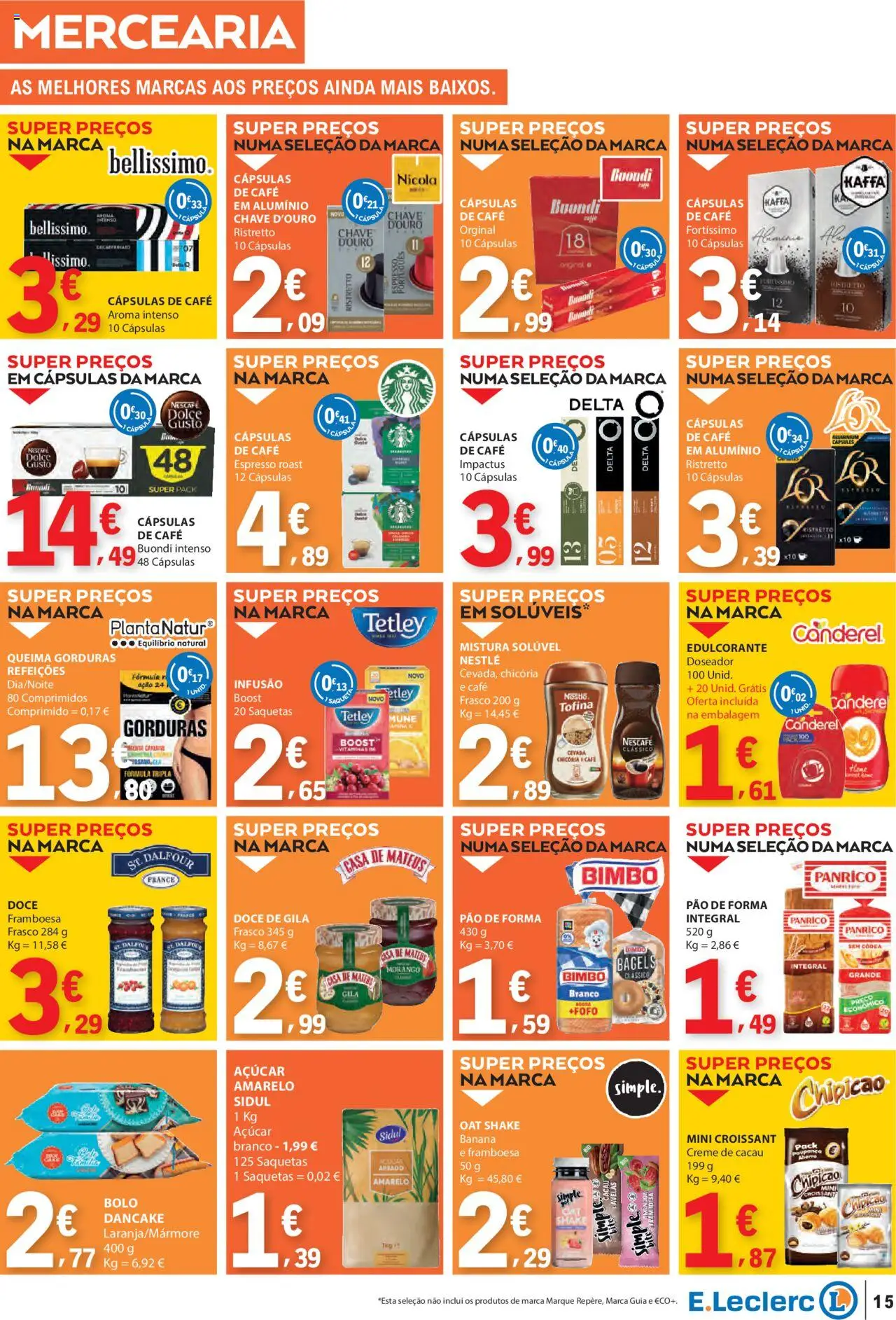 E.Leclerc folheto │ válido de 04.09.2025 | Página: 15 | Produtos: Pão de forma, Bolo, Nestlé, Pão