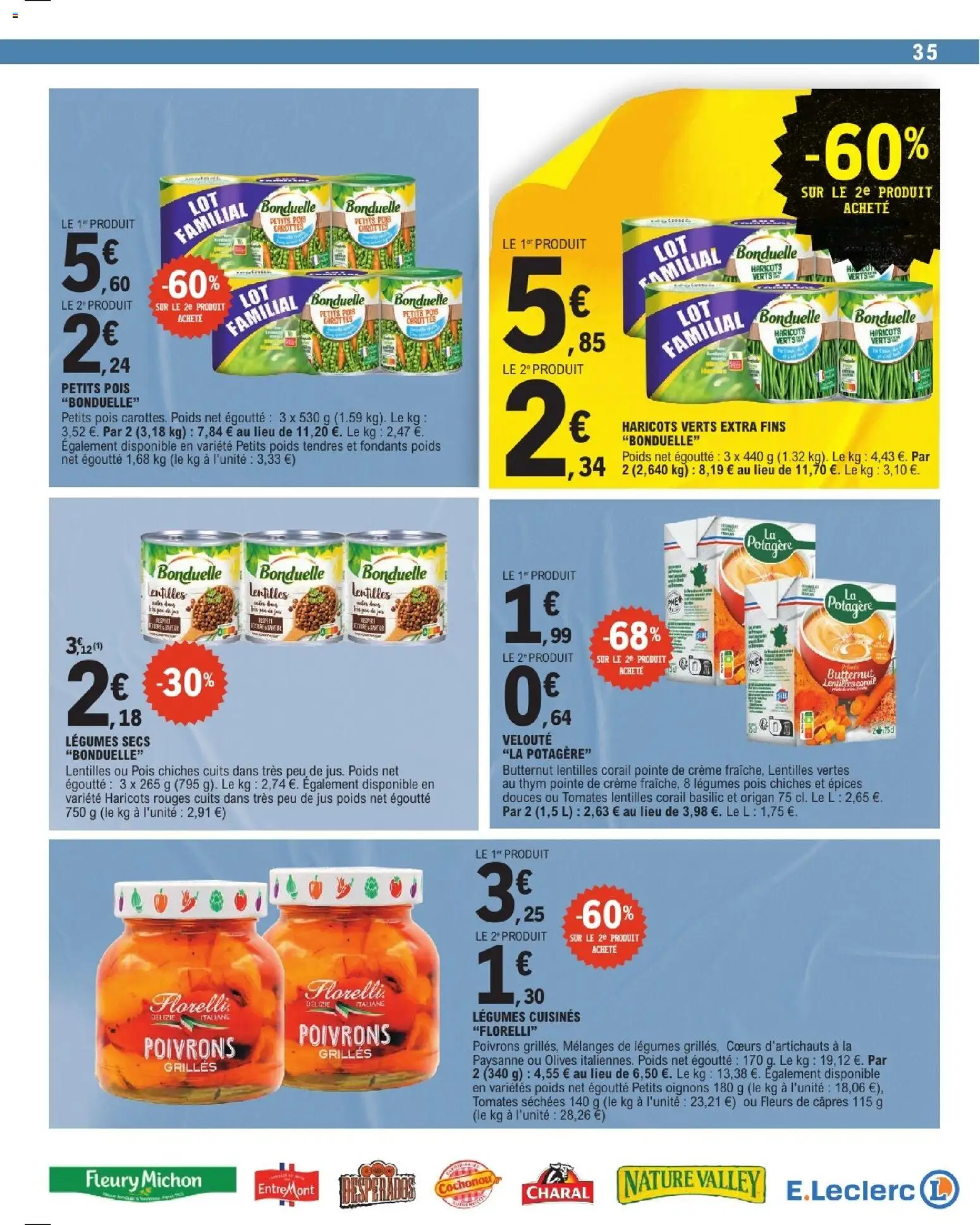 {H1} | Page: 35 | Produits: Olives, Tomates séchées, Pois chiches, Jus