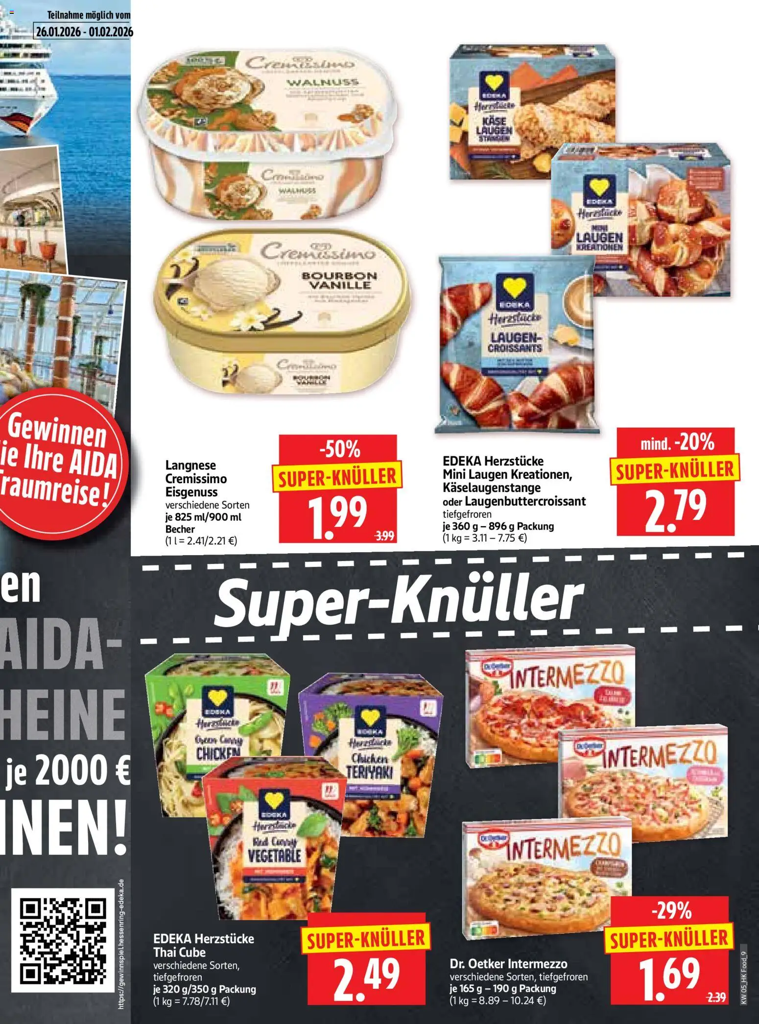 HERKULES Prospekt 	 – gültig ab 26.01.2026 | Seite: 9 | Produkte: Langnese, Cremissimo, Käse, Bourbon