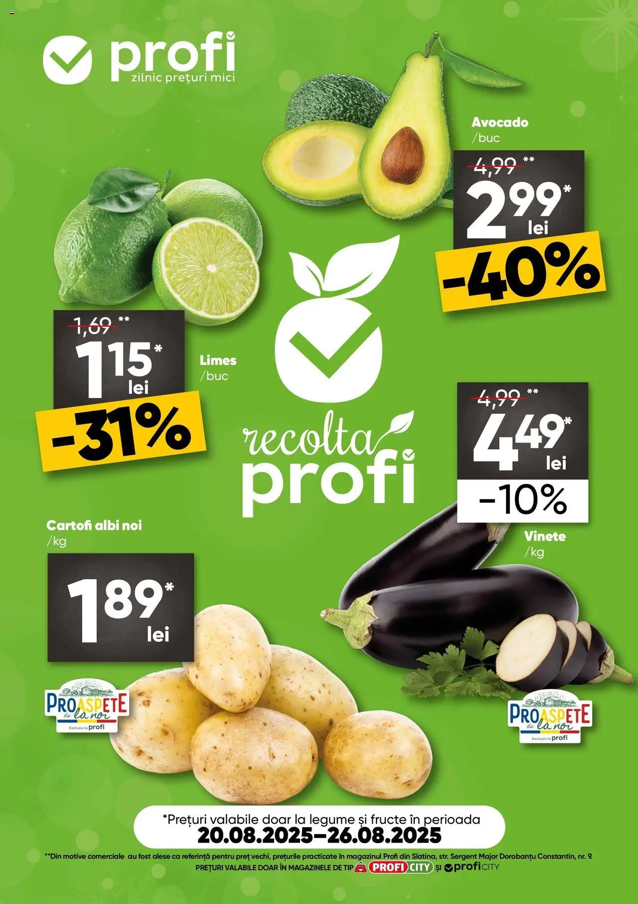 Catalog Profi Fresh City – valabil de la 20.08.2025 | Pagină: 1 | Produse: Mici, Avocado, Cartofi, Fructe