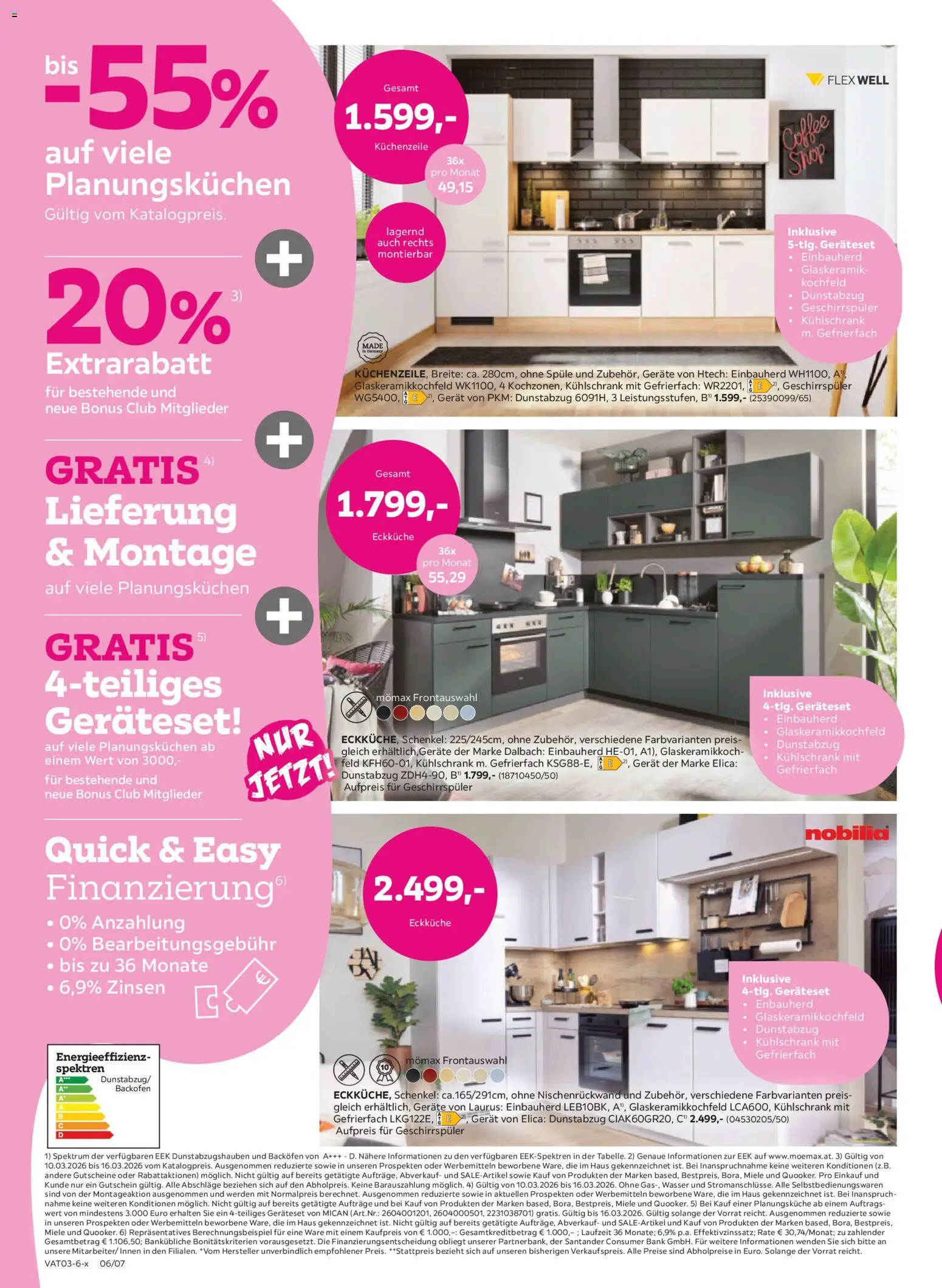 Mömax Prospekt aktuell gültig ab 10.03.2026 | Seite: 6 | Produkte: Wasser, Kochfeld, Geschirrspüler, Küchenzeile