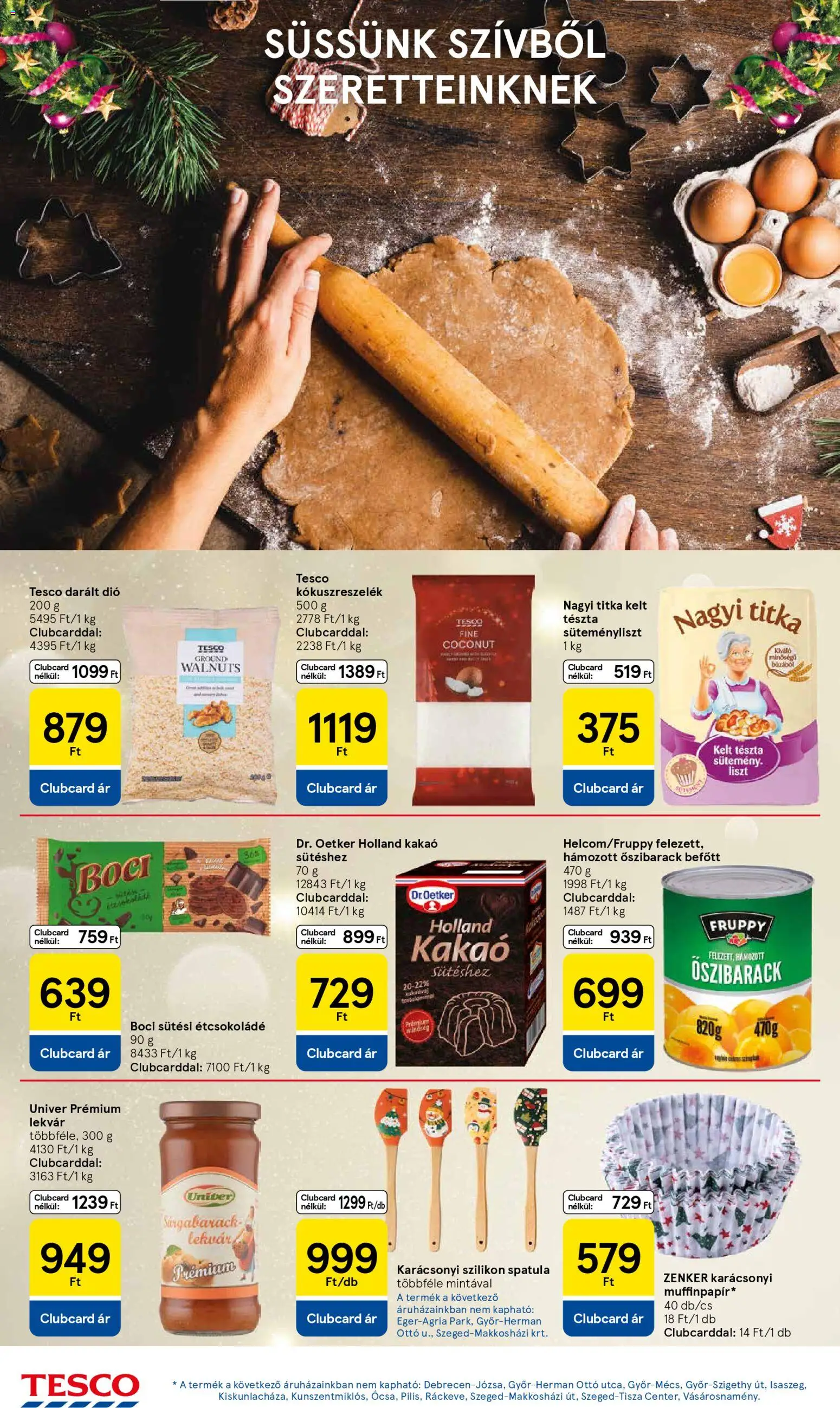 Tesco akciós ujság - amely érvényes a következő dátumtól: 04.12.2025 | Oldal: 4 | Termékek: Étcsokoládé, Darált dió, Tészta, Dió