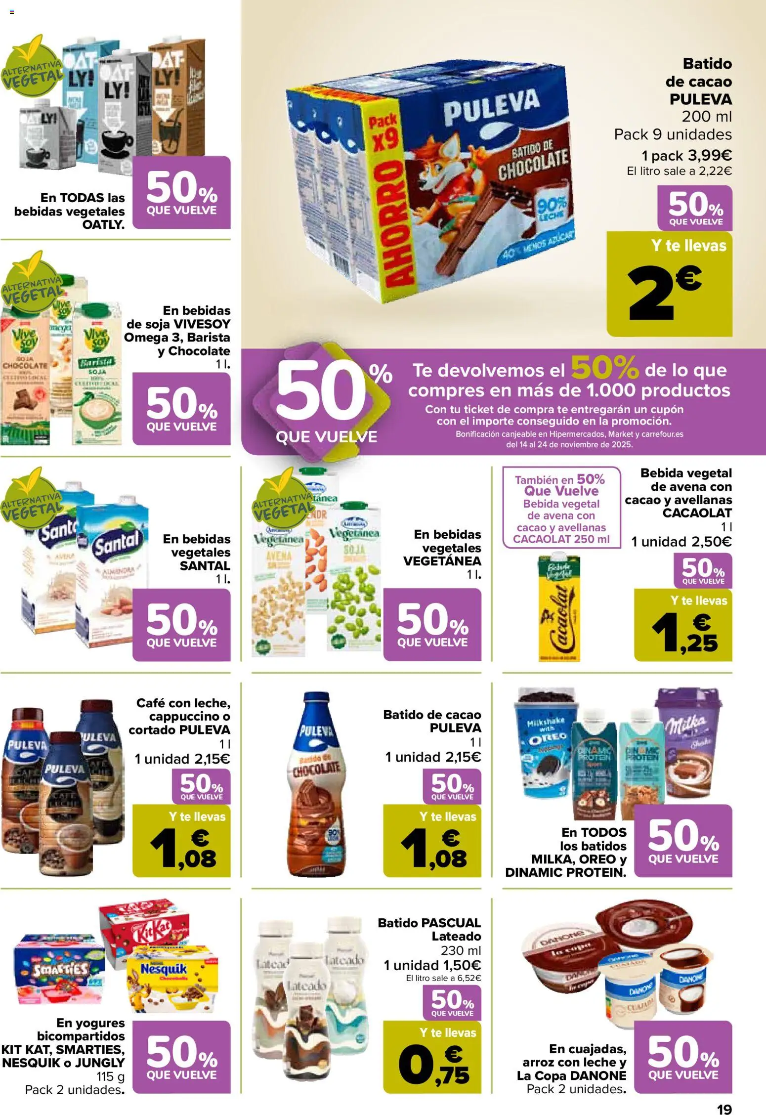 Carrefour folleto │ válido desde el 28.10.2025 | Página: 19 | Productos: Leche, Café, Chocolate, Té