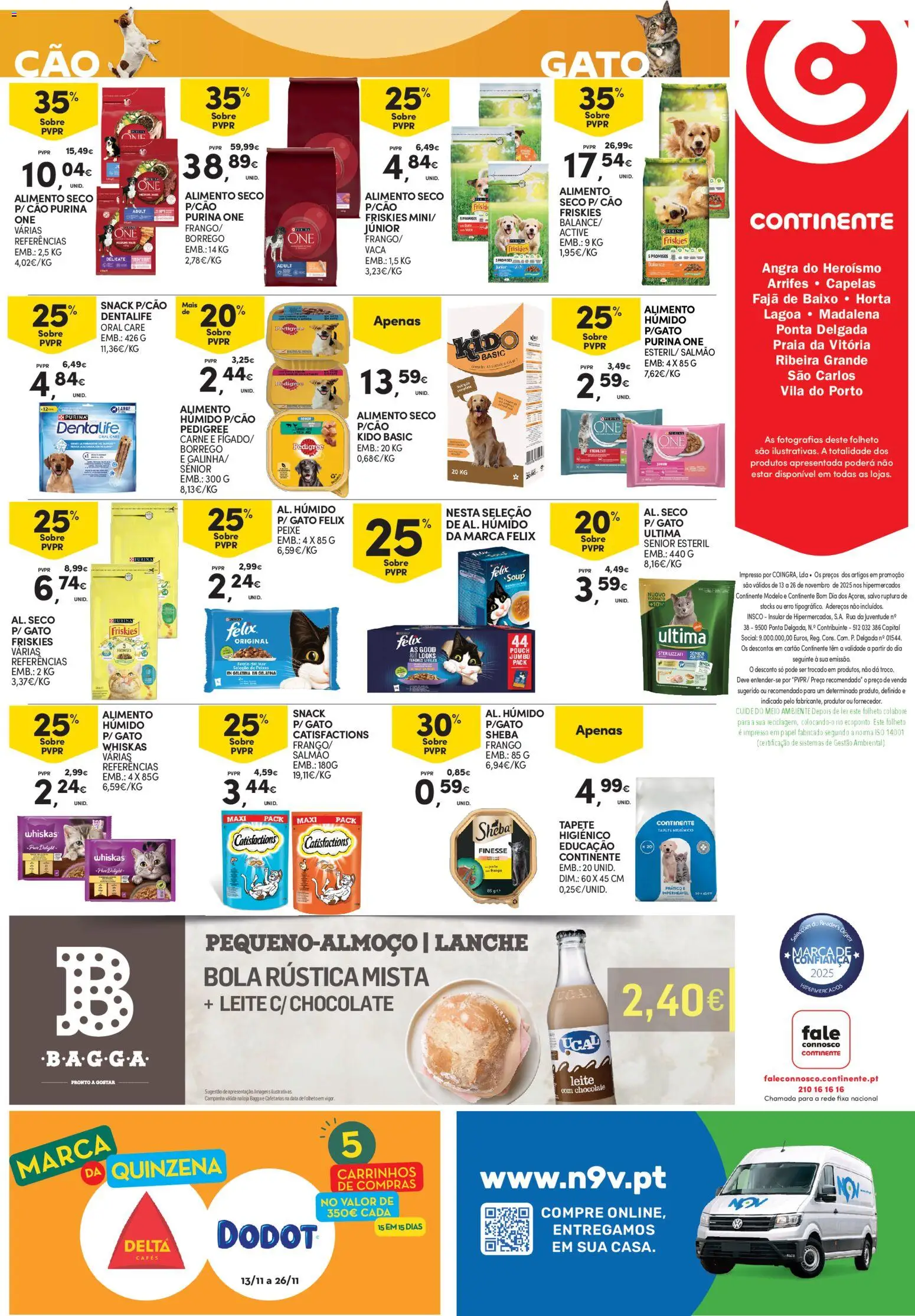 Continente - Açores │ válido de 13.11.2025 | Página: 40 | Produtos: Frango, Gelatina, Pó, Salmão