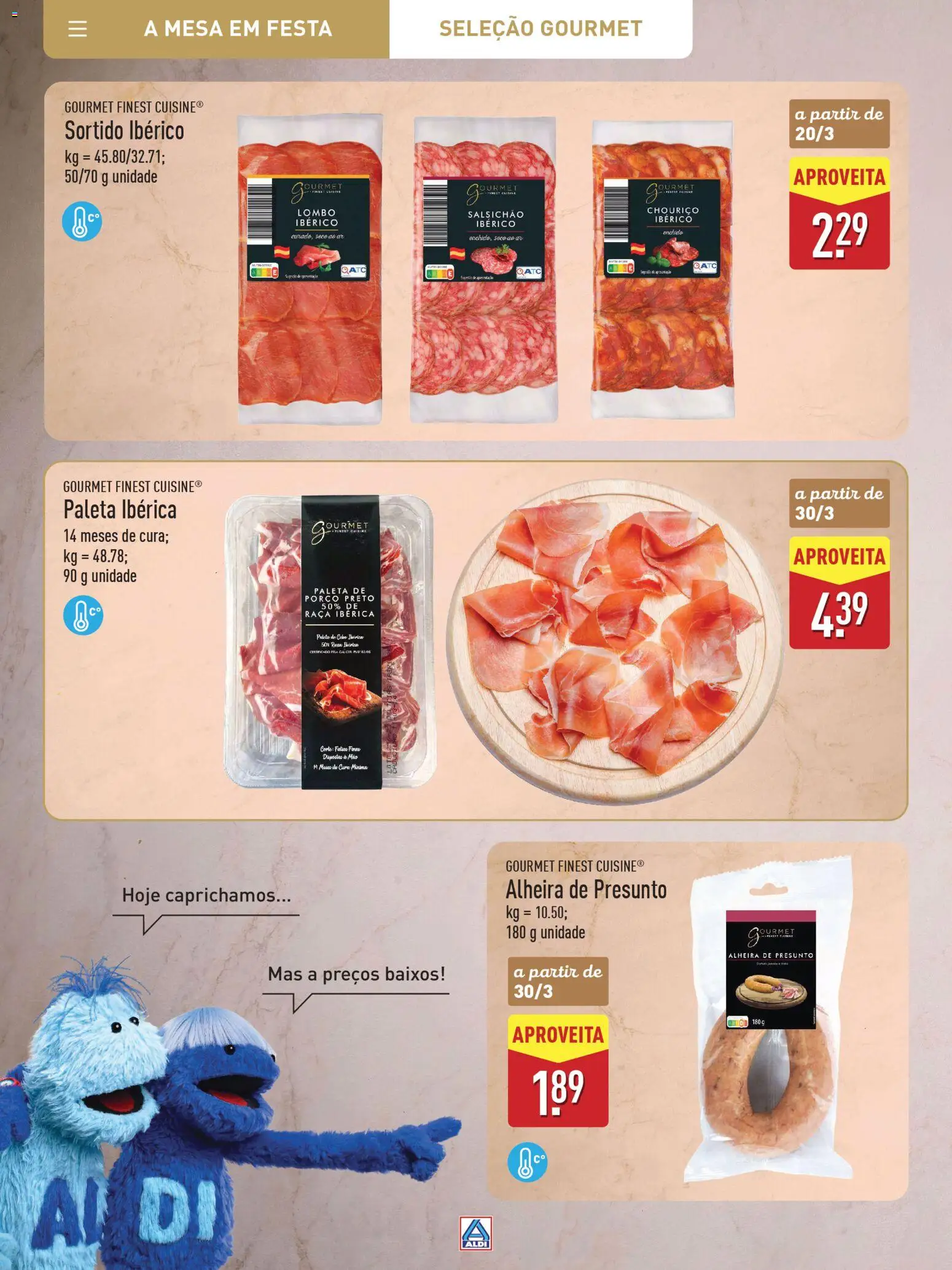 Aldi Especial Páscoa │ válido de 11.03.2026 | Página: 46 | Produtos: Mesa, Lombo, Presunto, Chouriço