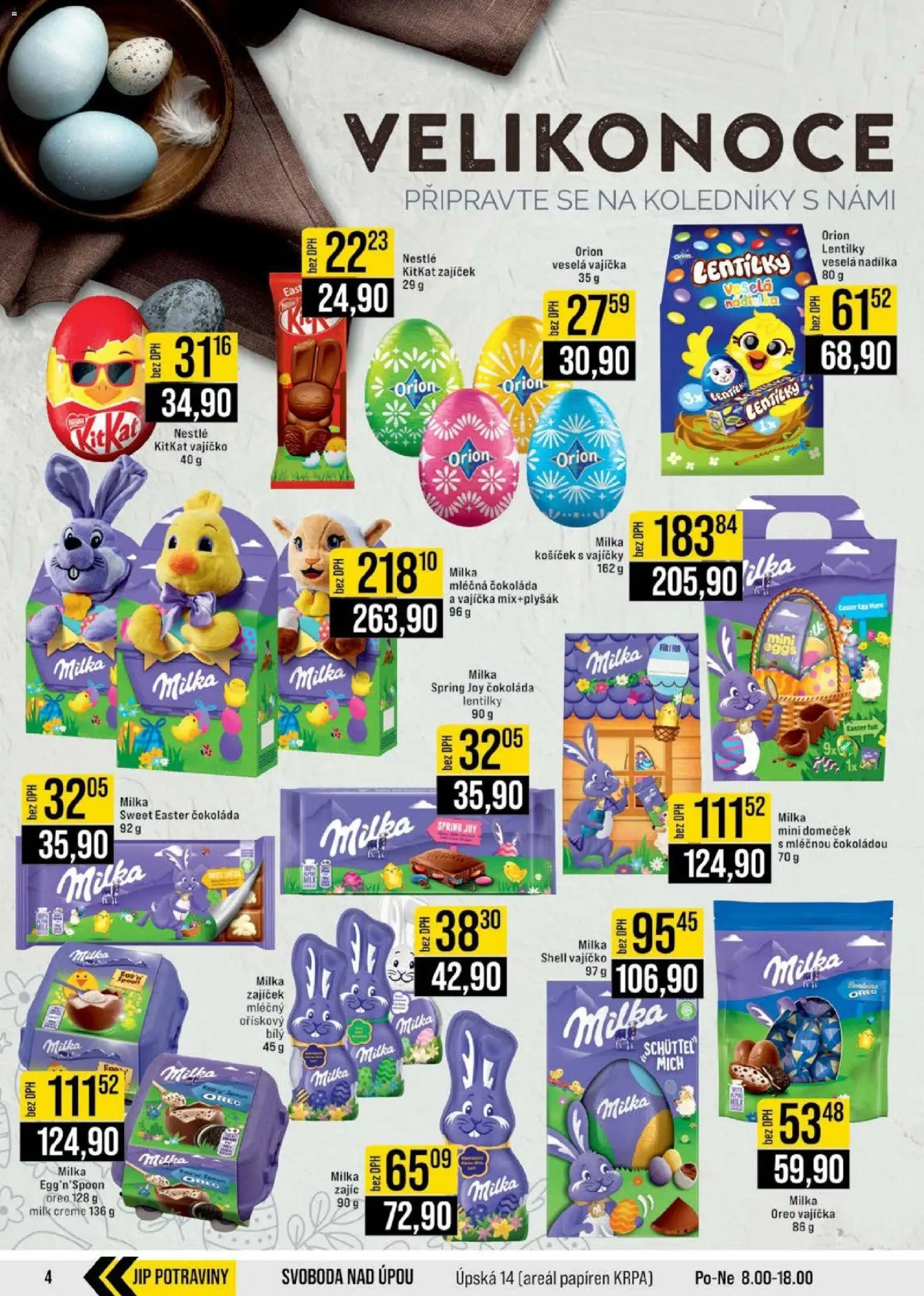 Jip leták - Cash & Carry od 25.02.2026 | Strana: 4 | Produkty: Košíček, Čokoláda milka, Čokoláda, Potraviny