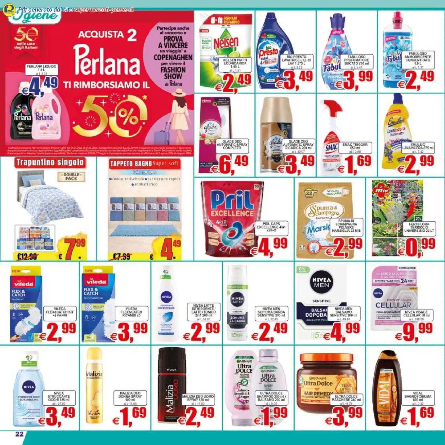 Volantino Pewex del 07.04.2026 | Pagina: 22 | Prodotti: Maschera, Bagnoschiuma, Lavatrice, Terriccio
