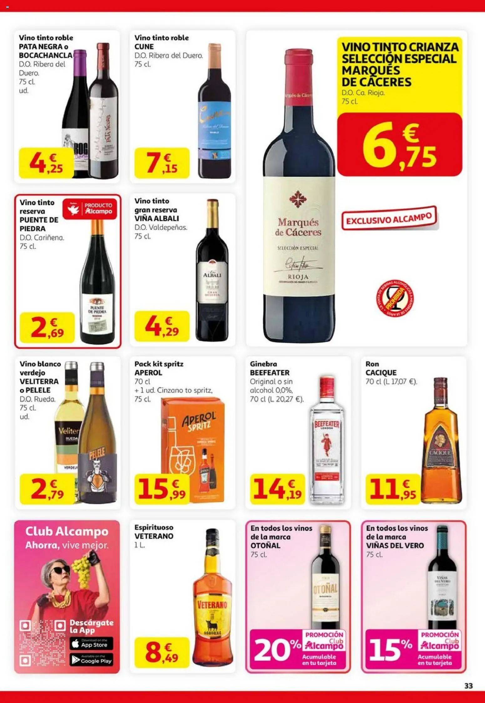 Alcampo - Black Friday  │ válido desde el 06.11.2025 | Página: 33 | Productos: Vino, Ginebra
