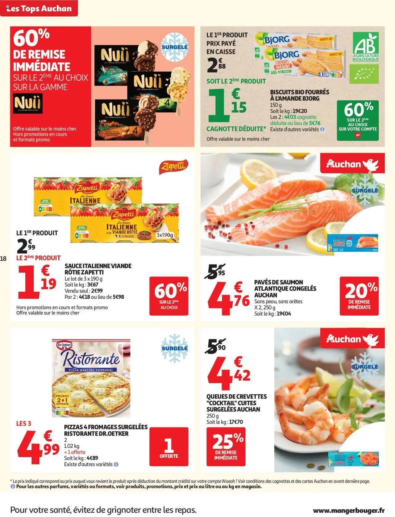 {H1} | Page: 18 | Produits: Crevettes, Pizza, Saumon, Biscuits