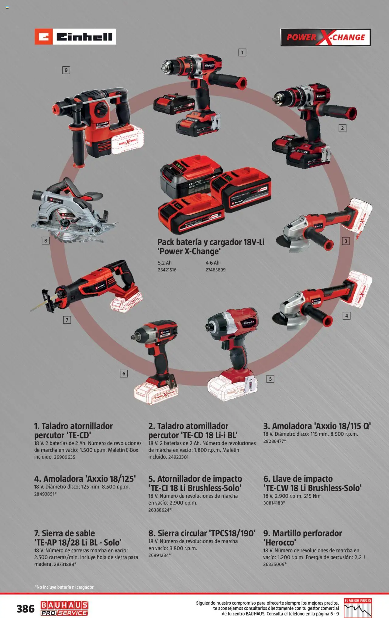 Bauhaus - ProService  │ válido desde el 24.02.2025 | Página: 386 | Productos: Té, Teléfono, Disco, Batería