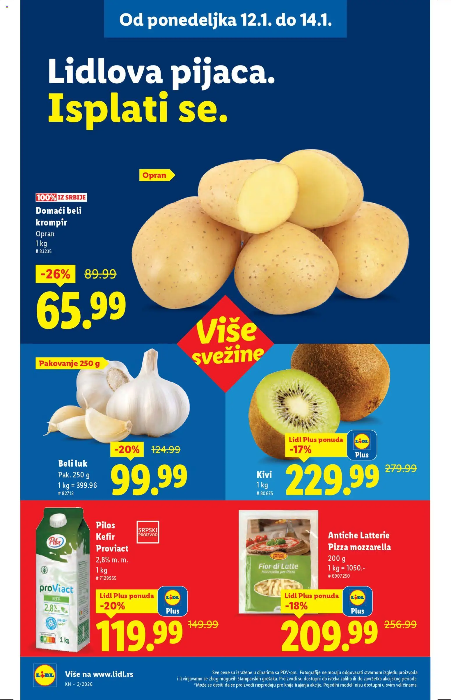 Lidl katalog - važi od 08.01.2026 | Strana: 80 | Proizvode: Kivi, Beli luk, Pakovanje, Mozzarella
