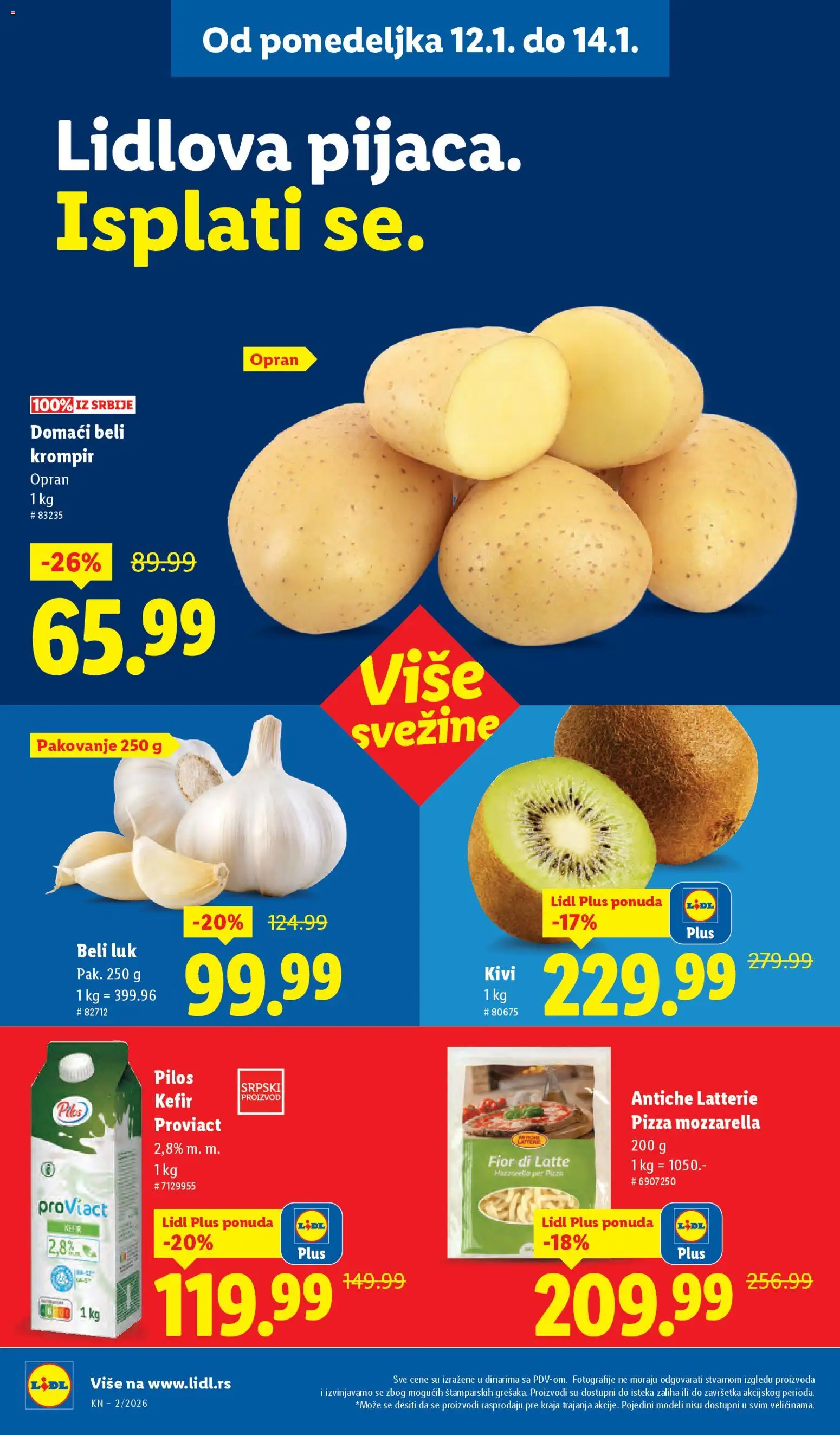 Lidl katalog - važi od 08.01.2026 | Strana: 80 | Proizvode: Kivi, Krompir, Pakovanje, Mozzarella
