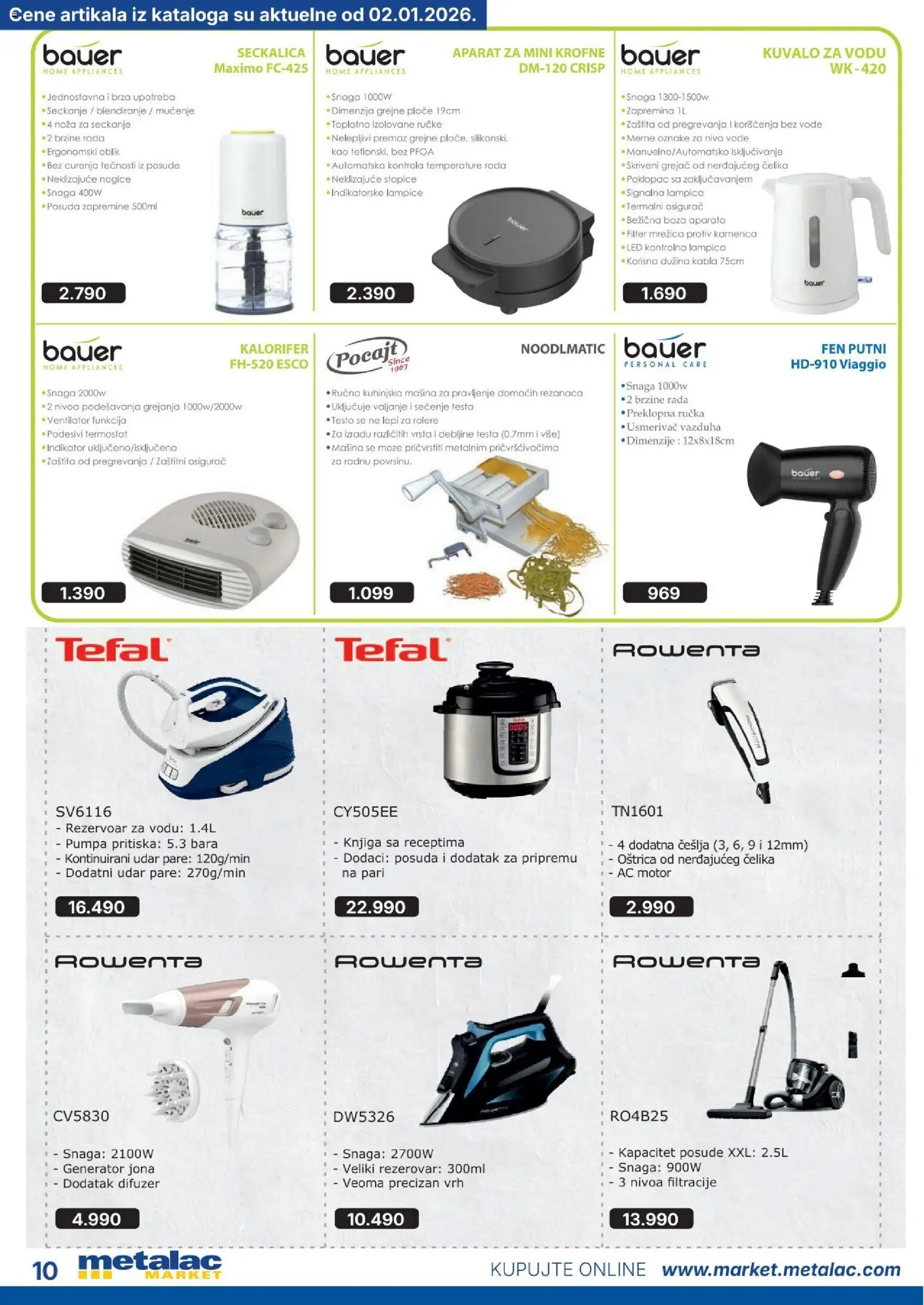 Metalac Market katalog - važi od 01.01.2026 | Strana: 10 | Proizvode: Lampice, Kalorifer, Seckalica, Difuzer