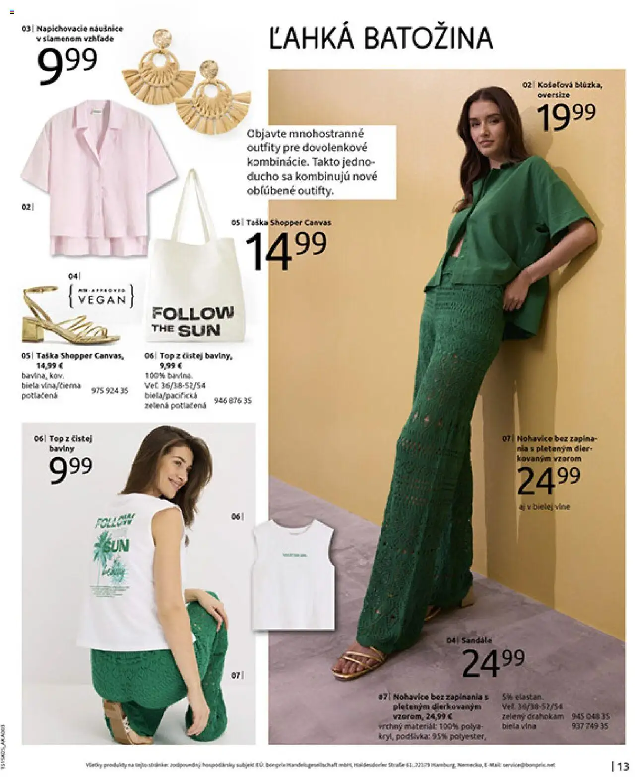 Bonprix katalóg dovolenkové essential kúsky │ platný od 17.06.2025 | Strana: 15 | Produkty: Nohavice, Sandále, Taška