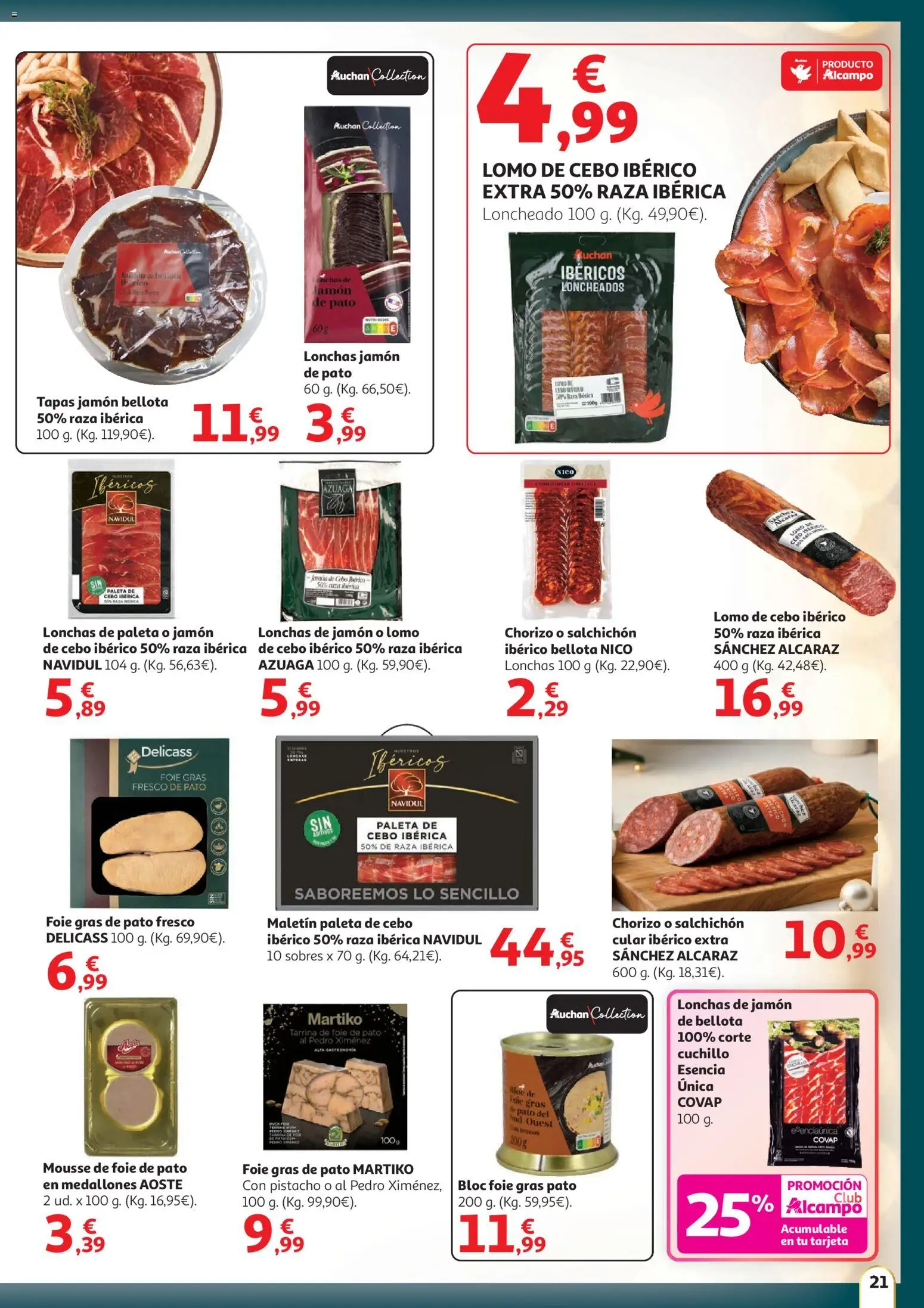 Alcampo - HG Nacional  │ válido desde el 11.12.2025 | Página: 21 | Productos: Medallones, Mousse, Jamón, Loncheado