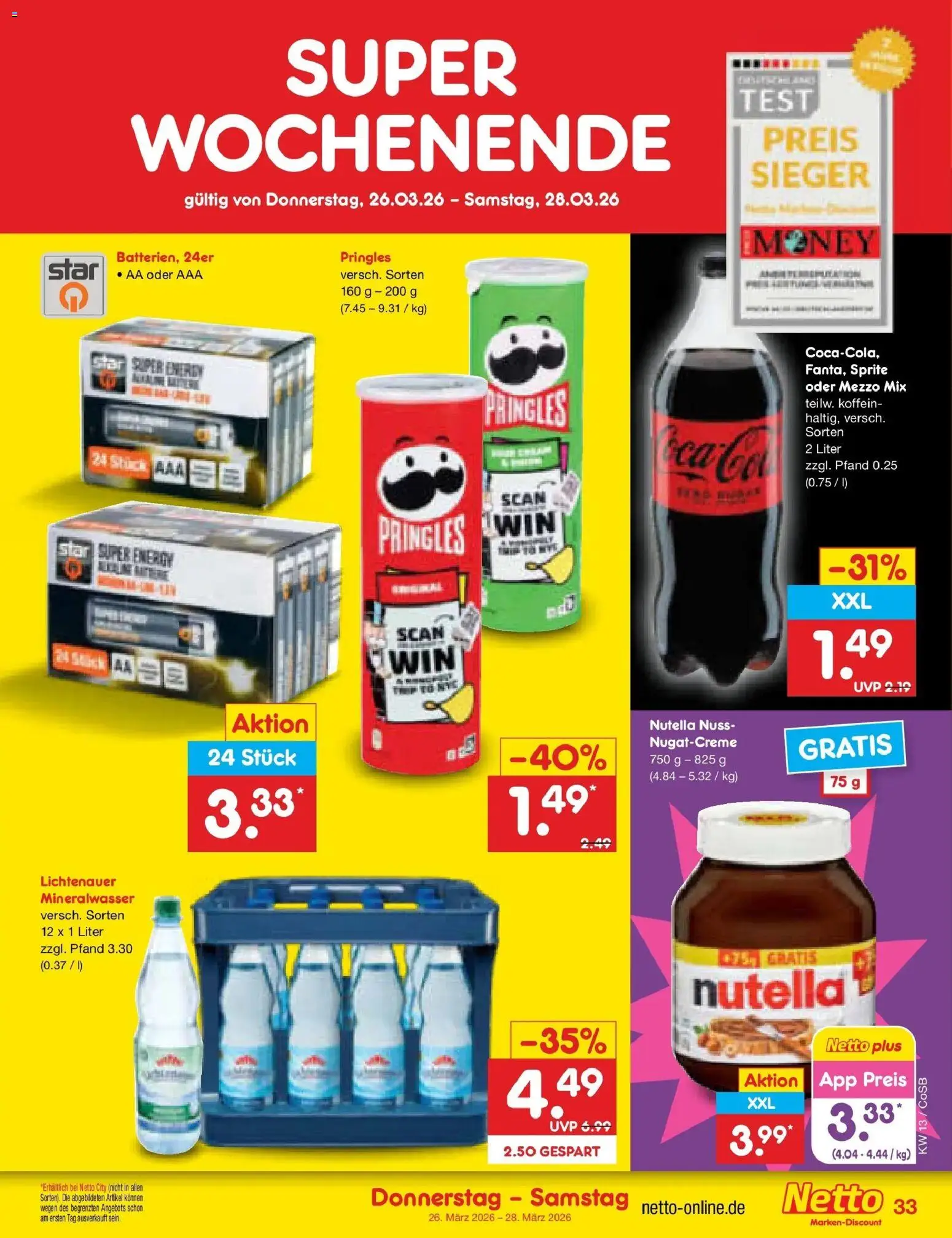Netto Marken-Discount Prospekt Bitterfeld-Wolfen	 – gültig ab 23.03.2026 | Seite: 47 | Produkte: Mezzo mix, Sprite, Energy, Nutella