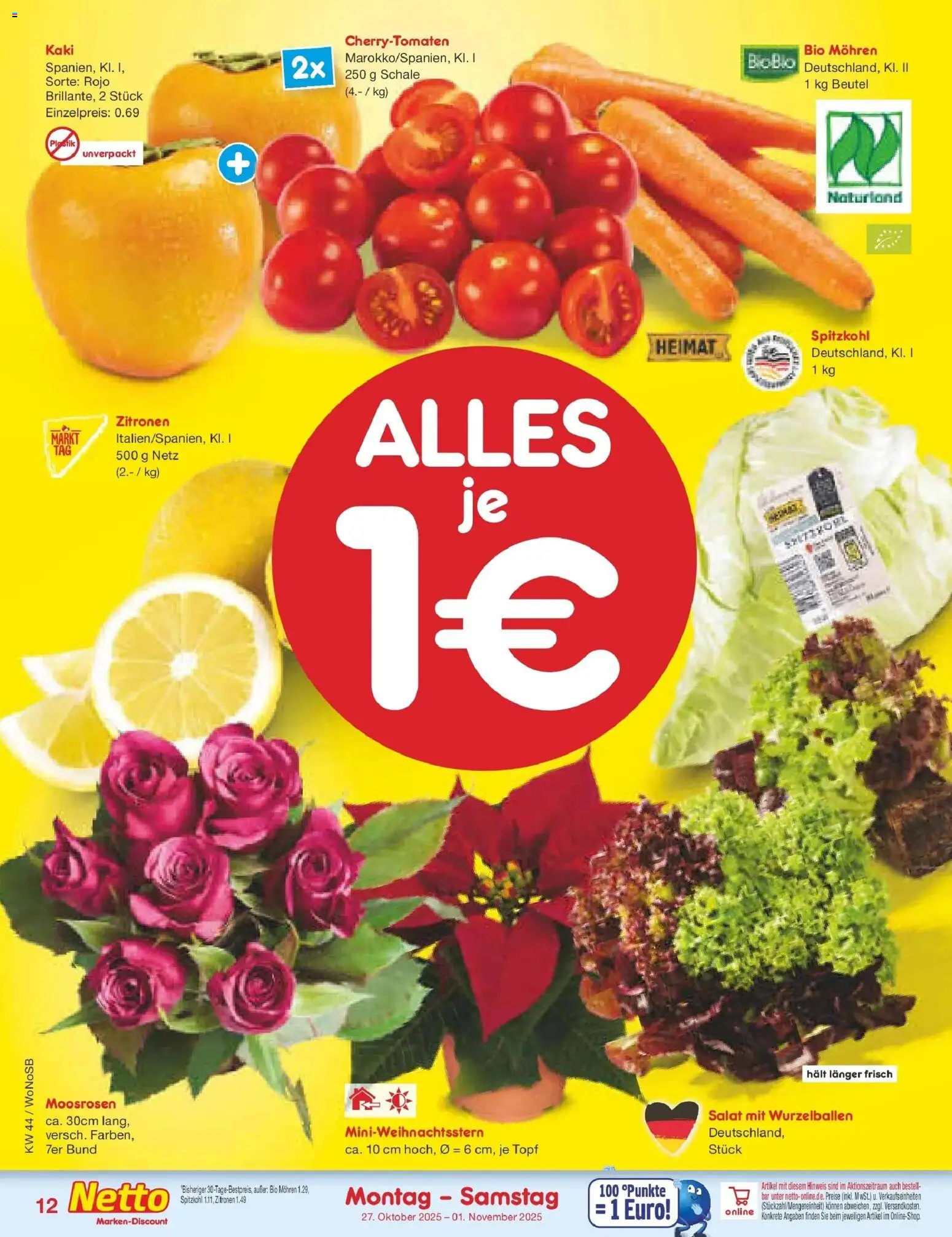 Netto Marken-Discount prospekt Pirna	 – gültig ab 27.10.2025 | Seite: 14 | Produkte: Mohren, Kaki, Salat, Zitronen