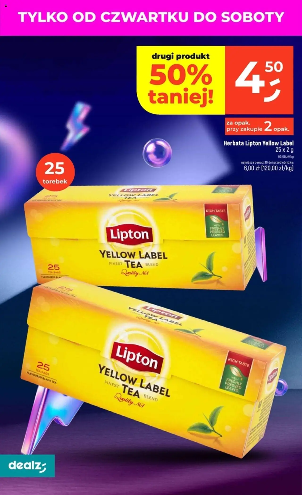 Dealz Gazetka od 31.07.2025 | Strona: 46 | Produkty: Herbata lipton, Herbata
