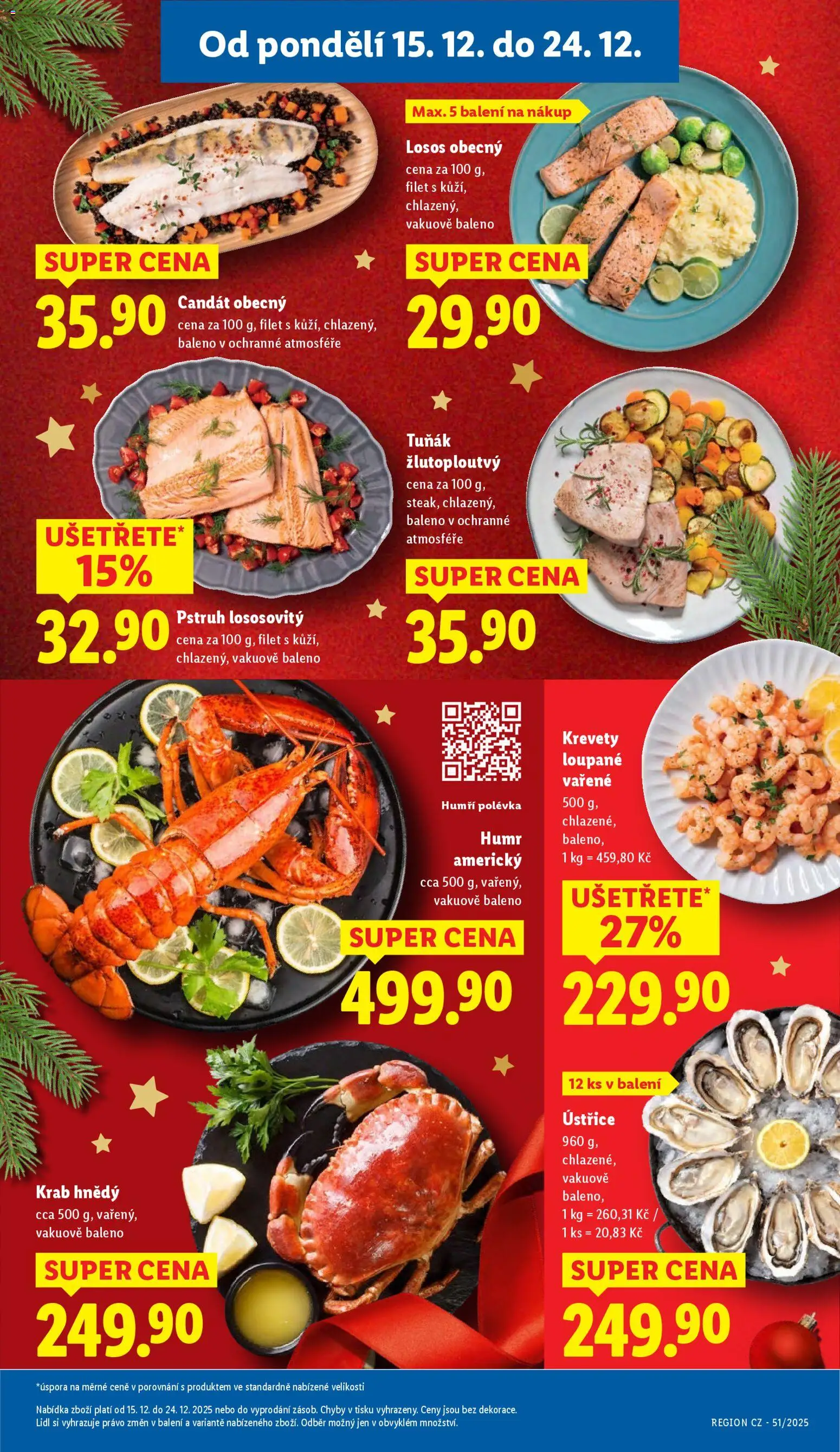Lidl leták od 15.12.2025 | Strana: 13 | Produkty: Losos, Candát, Pstruh, Krevety