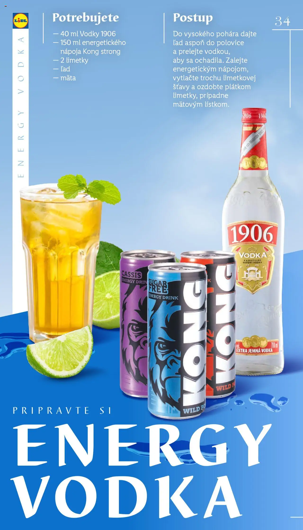 Lidl barmanská príručka │ platný od 03.06.2025 | Strana: 34 | Produkty: Vodka, Energetický nápoj