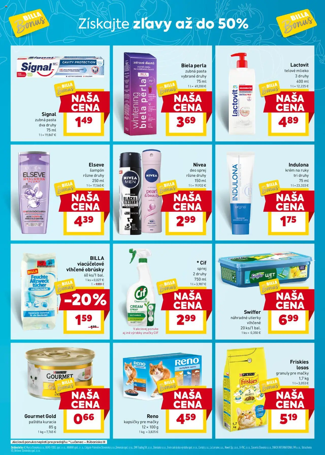 Billa leták │ platný od 13.08.2025 | Strana: 7 | Produkty: Nivea, Antiperspirant, Cif, Indulona