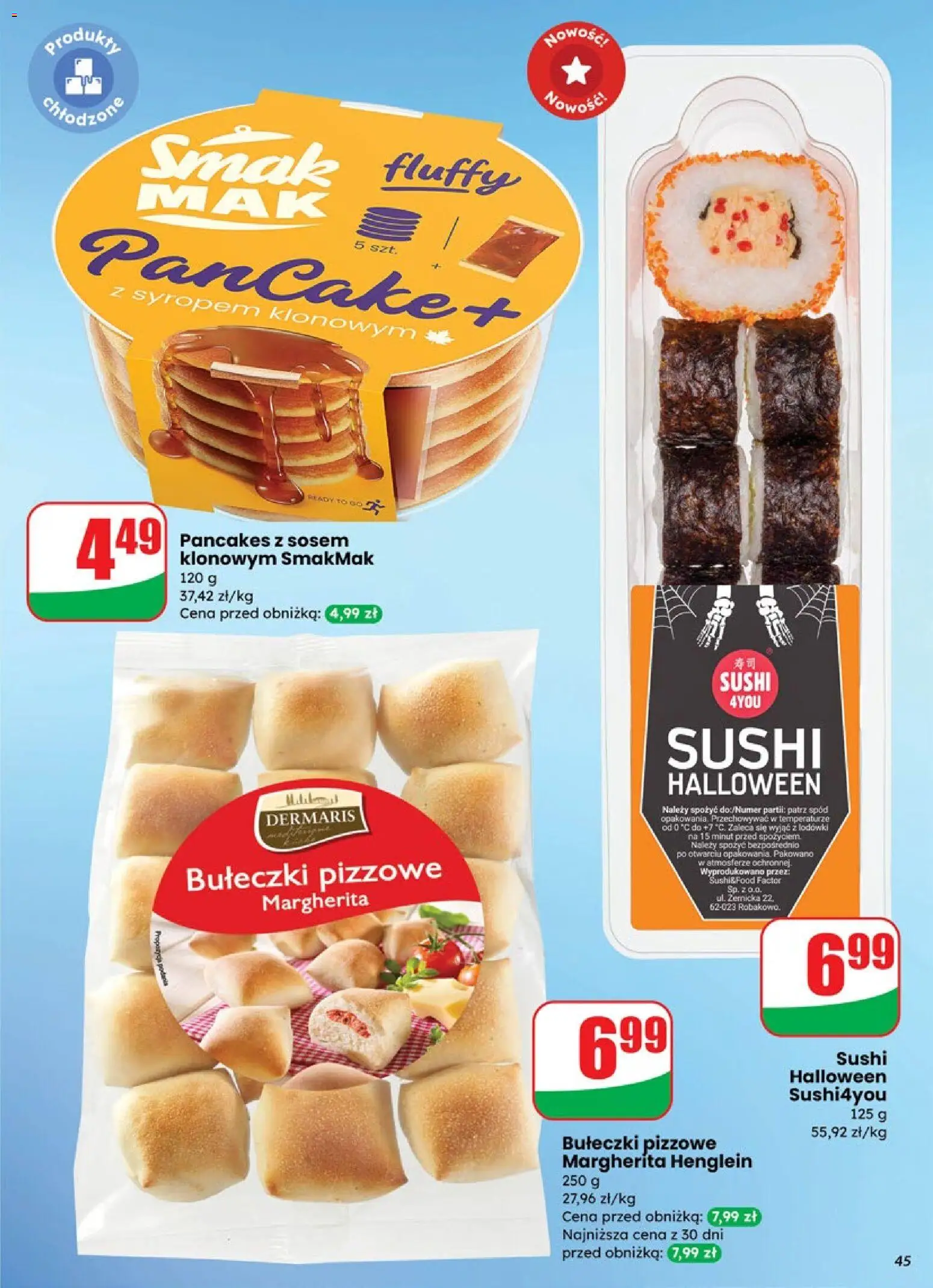 Dino Gazetka od 29.10.2025 | Strona: 45 | Produkty: Sushi, Pizza, Pancakes