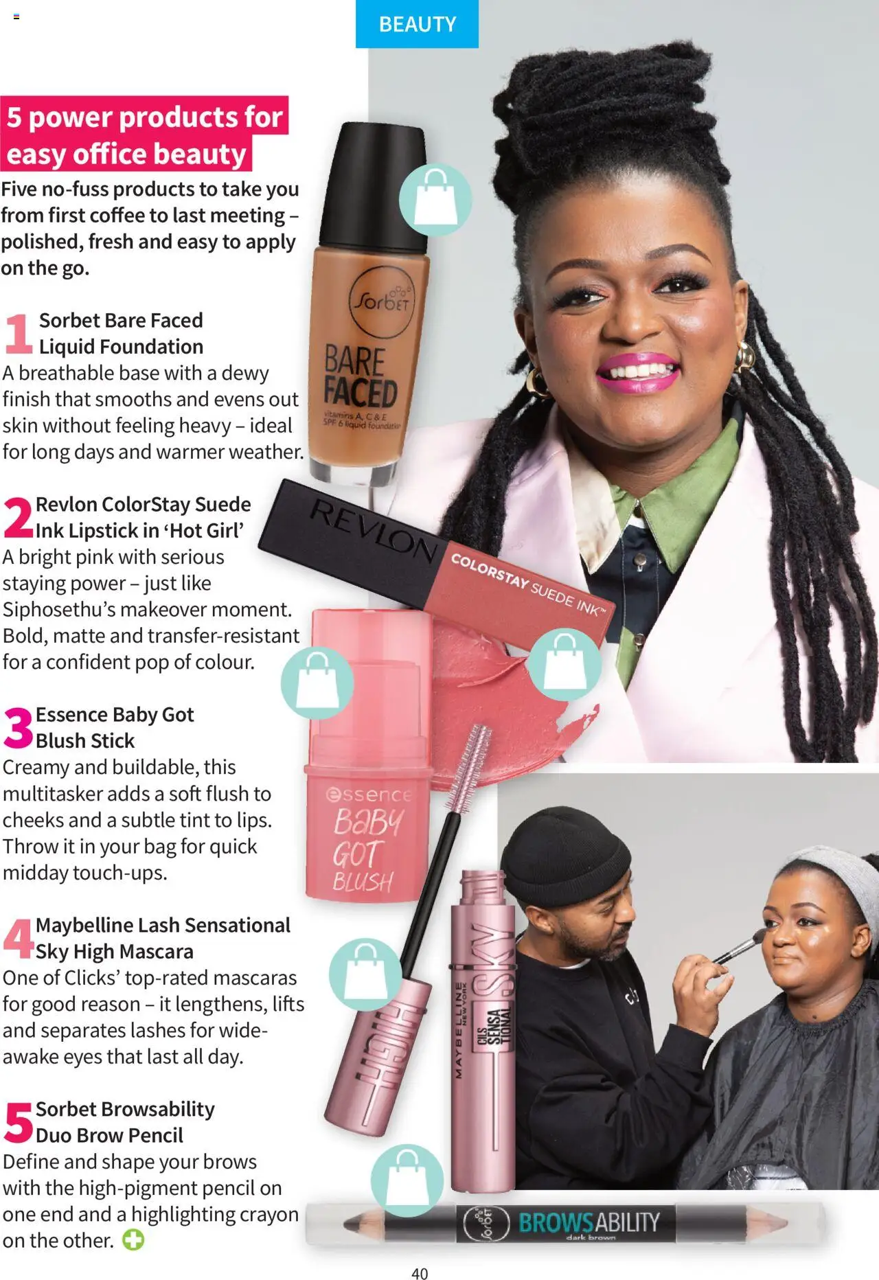 Clicks - Clubcard Magazine │ valid from 01.08.2025 | Page: 40 | Products: Pencil, Coffee, Foundation, Lipstick