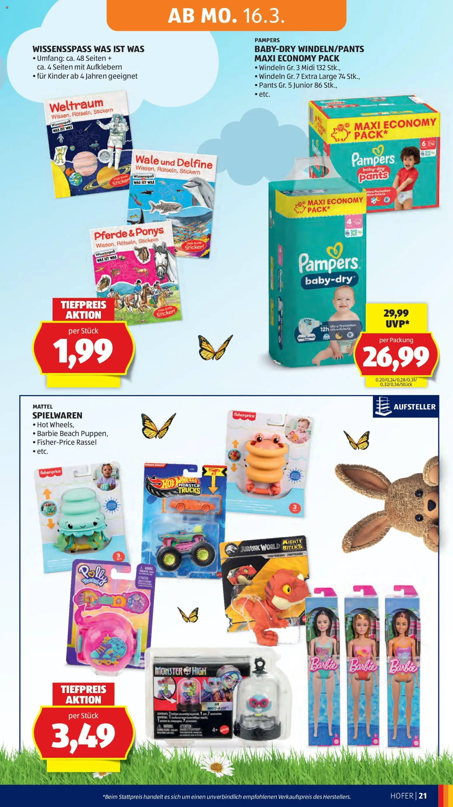 Hofer Flugblatt gültig ab 11.03.2026 | Seite: 28 | Produkte: Pampers