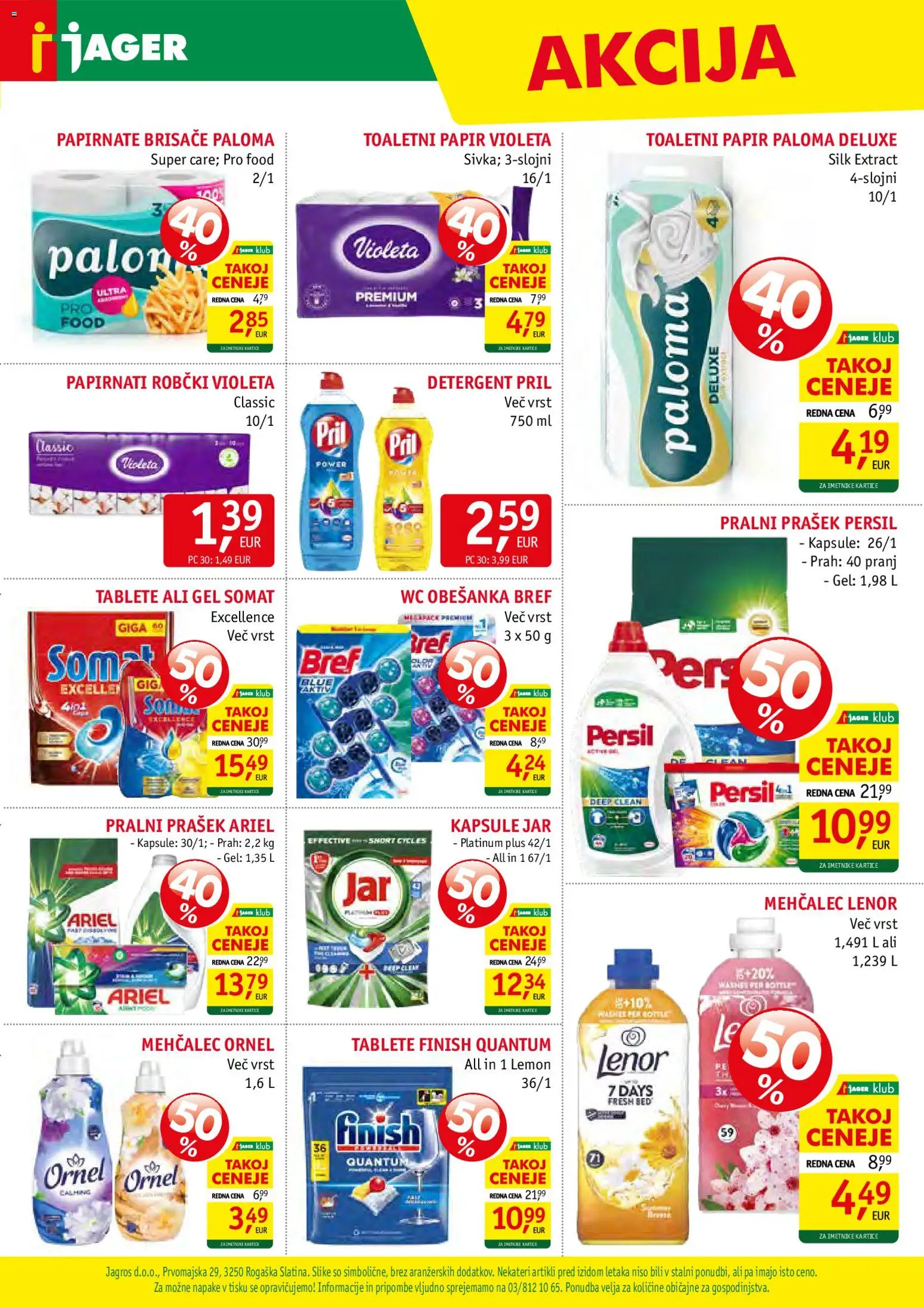 Novi Jager katalog ponudbe – veljaven od 12.11.2025 | Stran: 15 | Izdelki: Mehčalec, Toaletni papir, Papirnate brisače, Robčki