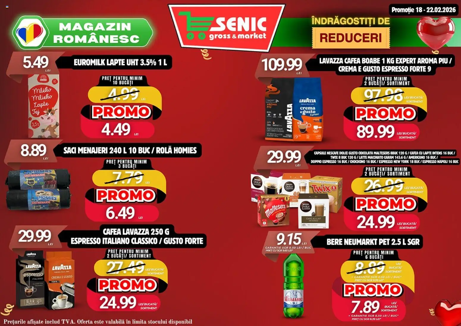 Noul catalog Senic – valabil de la 16.02.2026 | Pagină: 5 | Produse: Saci menajeri, Cremă, Ciocolată, Bere