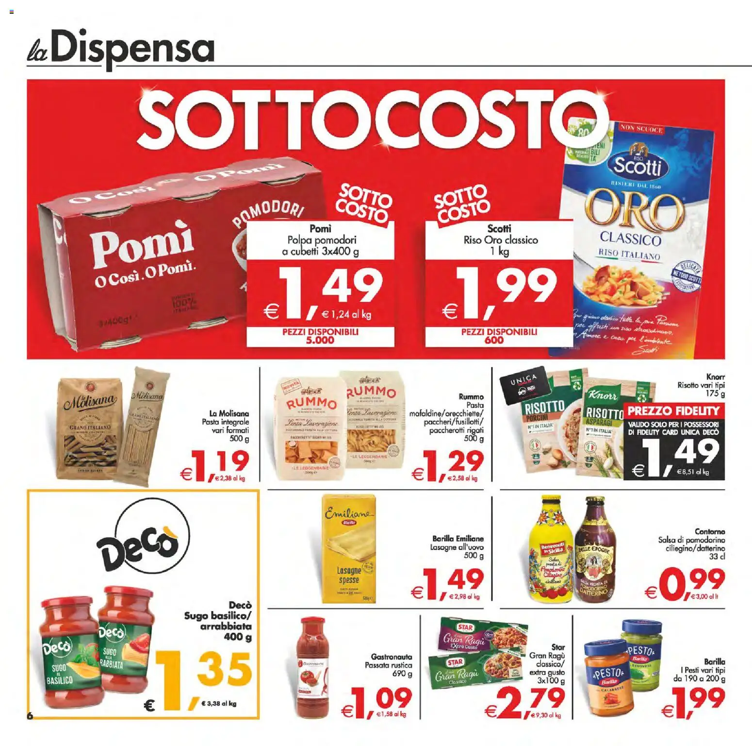 Volantino Decò del 06.03.2026 | Pagina: 6 | Prodotti: Pomodori, Pesto, Basilico, Ragú