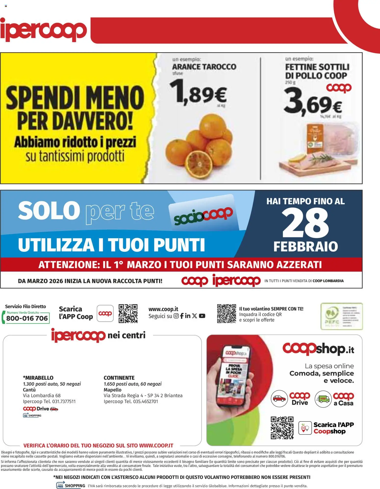 Volantino Ipercoop del 12.02.2026 | Pagina: 37 | Prodotti: Pollo, Arance, Tè